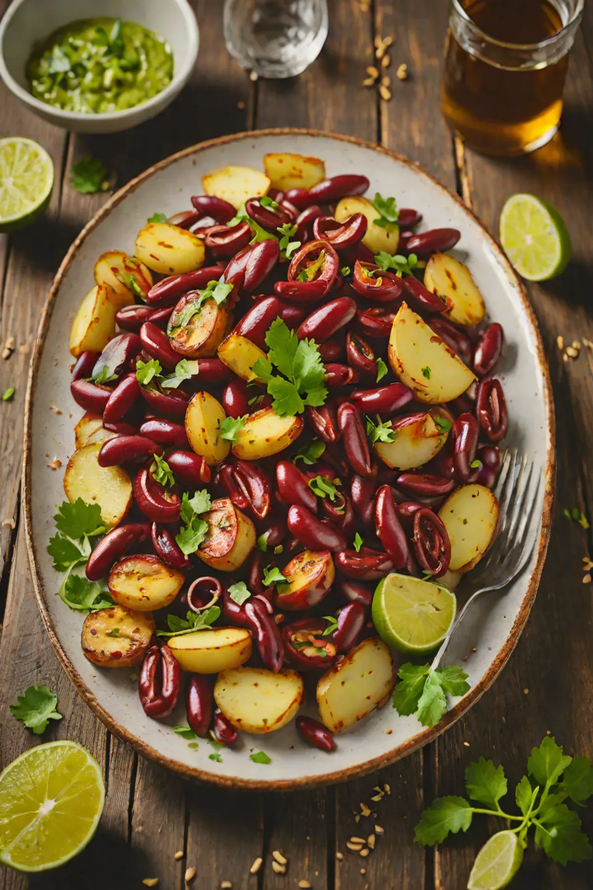 Grilled Kidney Beans with Potato