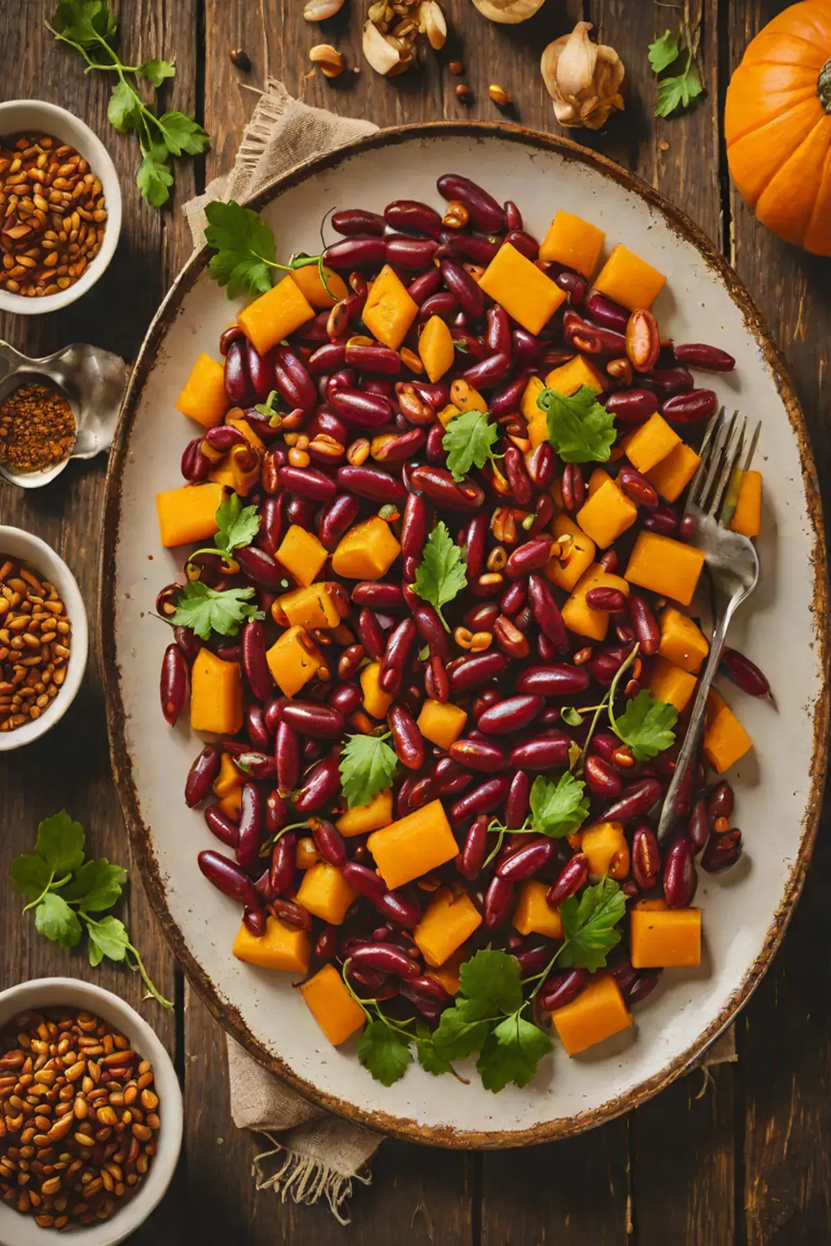Grilled Kidney Beans with Pumpkin