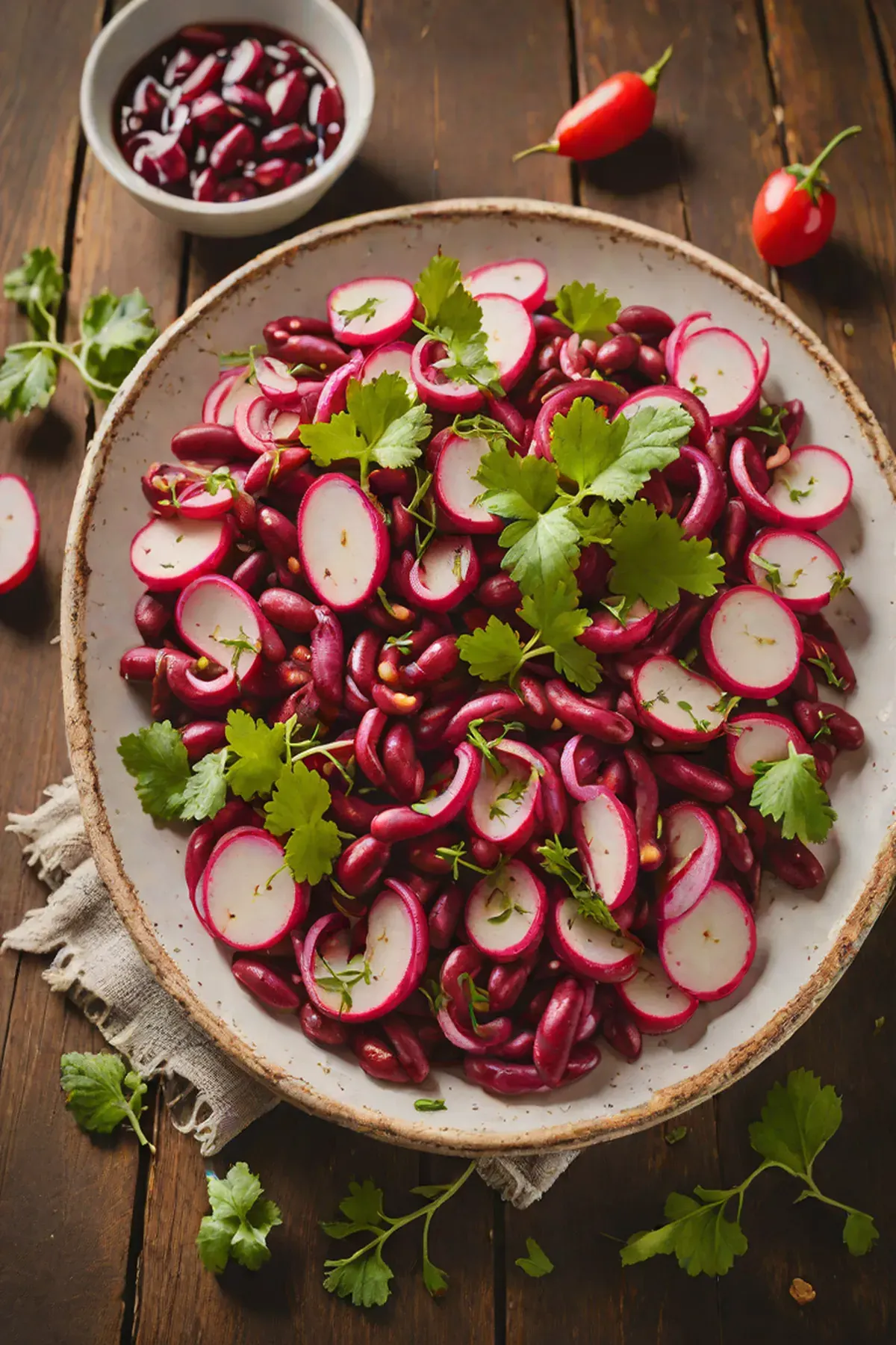 Grilled Kidney Beans with Radish