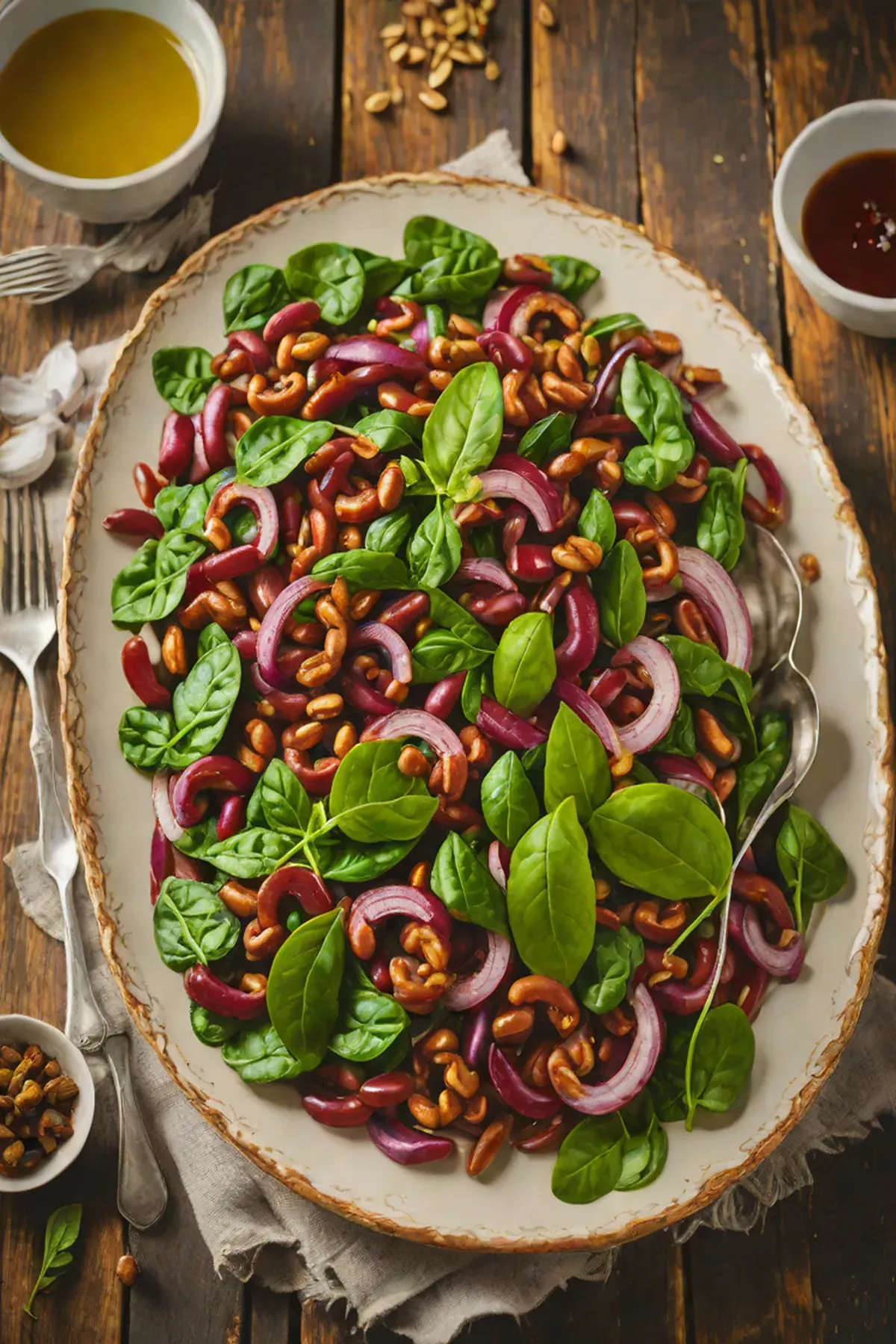 Grilled Kidney Beans with Spinach