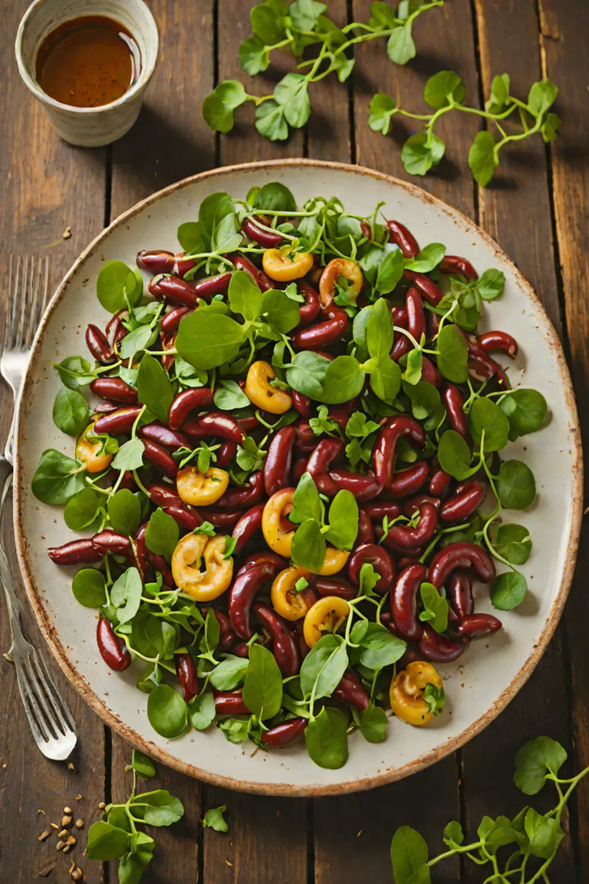 Grilled Kidney Beans with Watercress