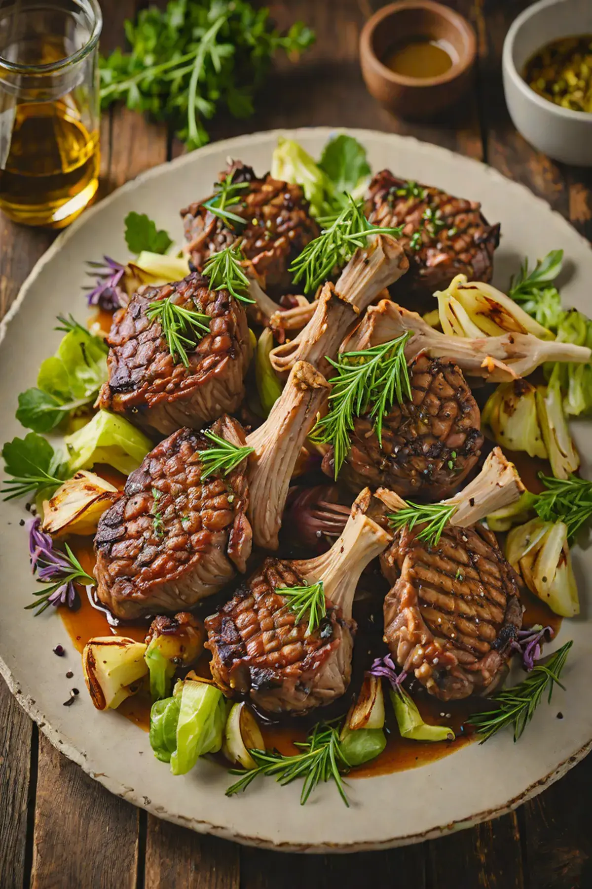 Grilled Lamb with Cabbage