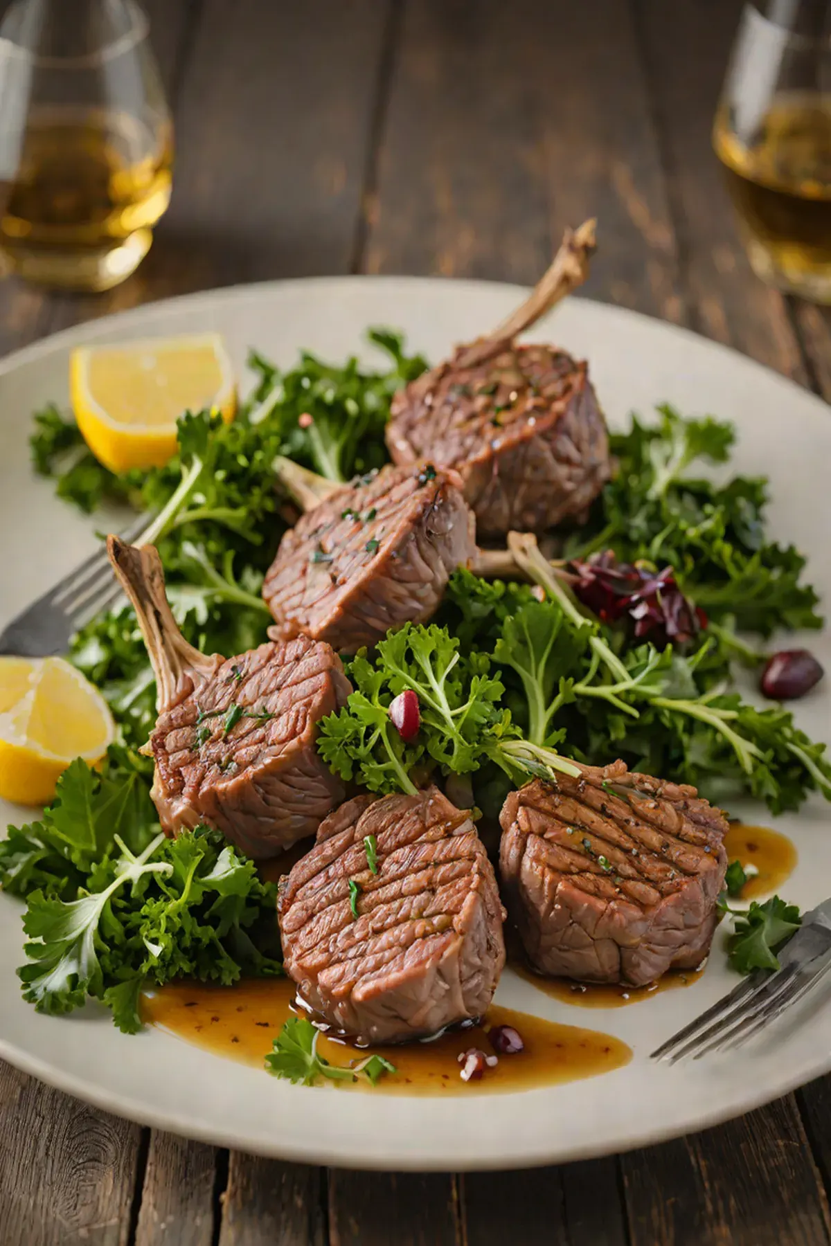 Grilled Lamb with Kale