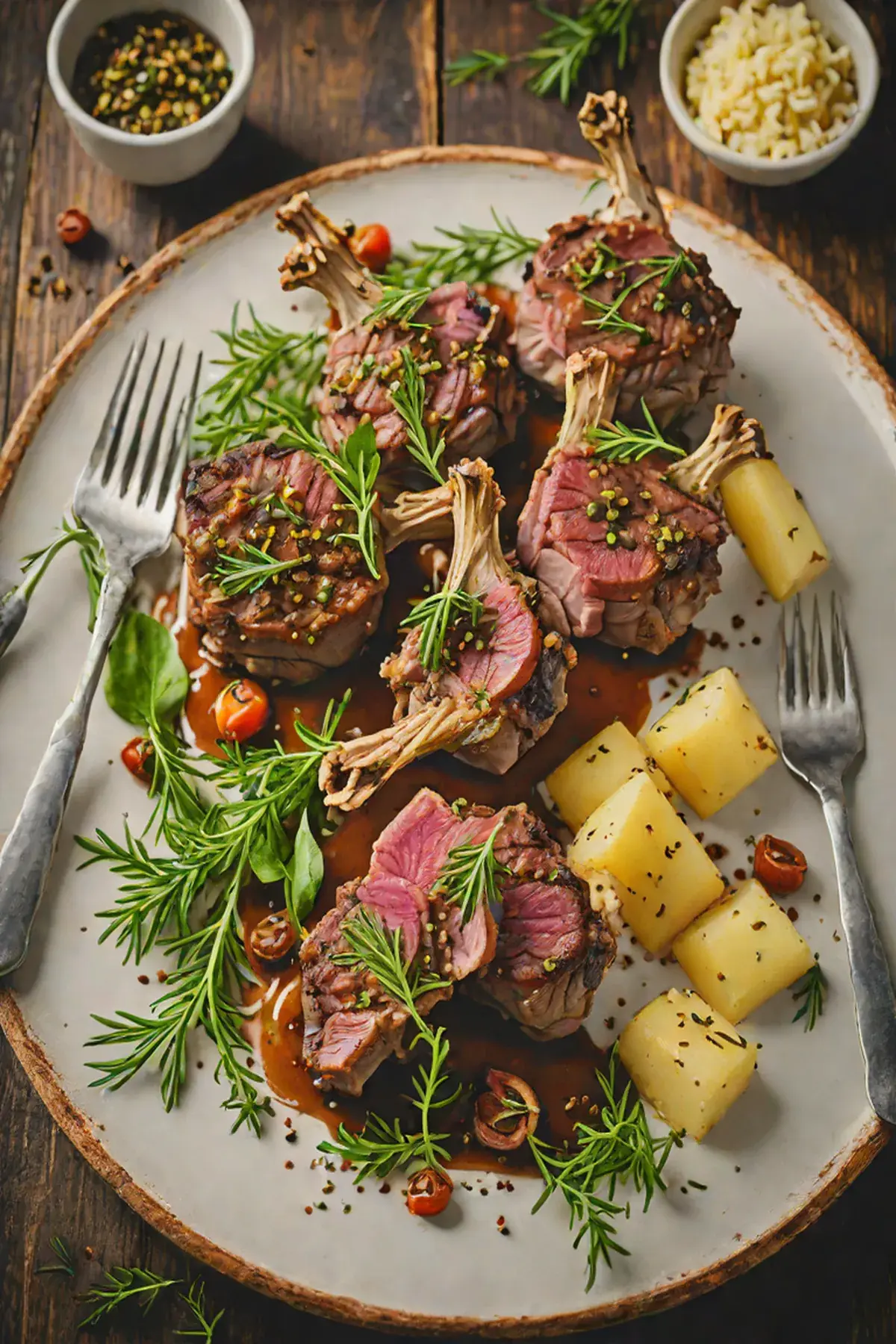 Grilled Lamb with Parsnip and Herb Crust
