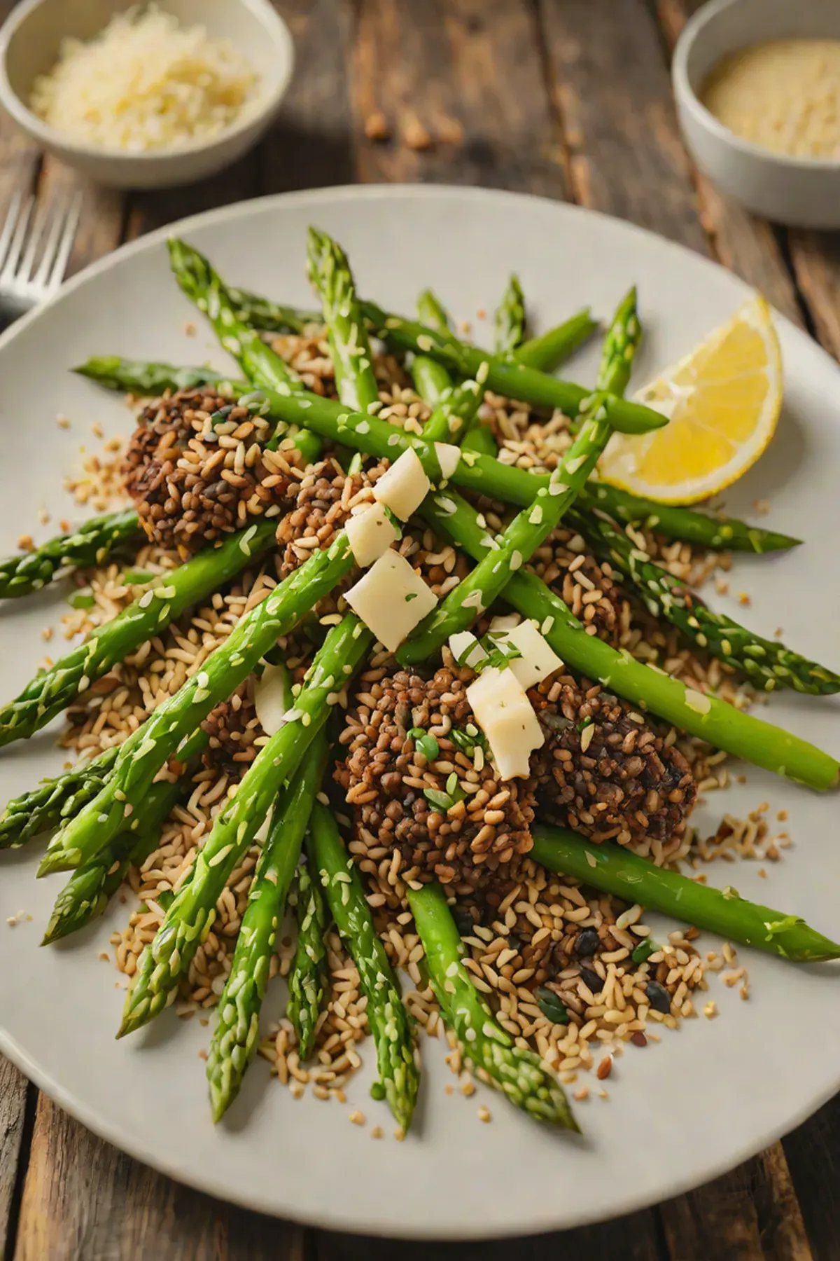 Grilled Lentils with Asparagus
