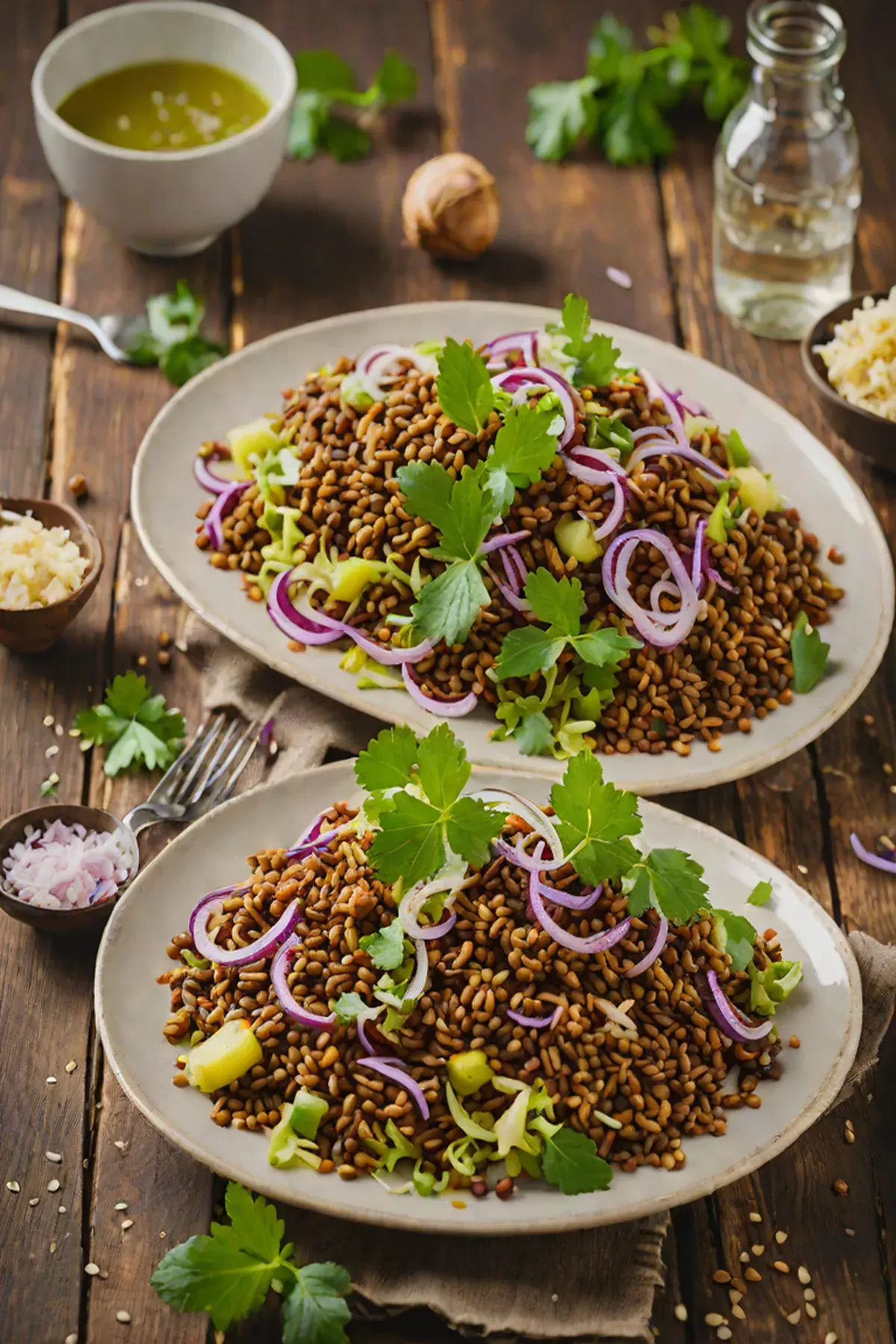 Grilled Lentils with Cabbage