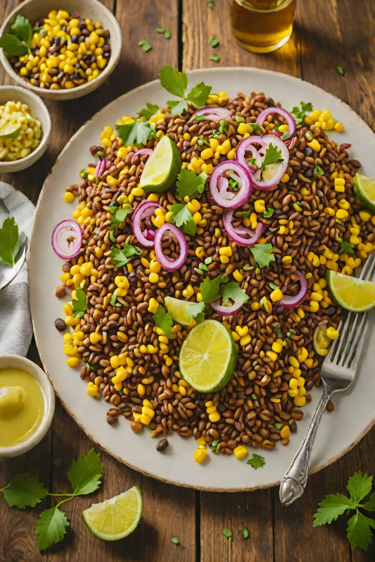 Grilled Lentils with Corn