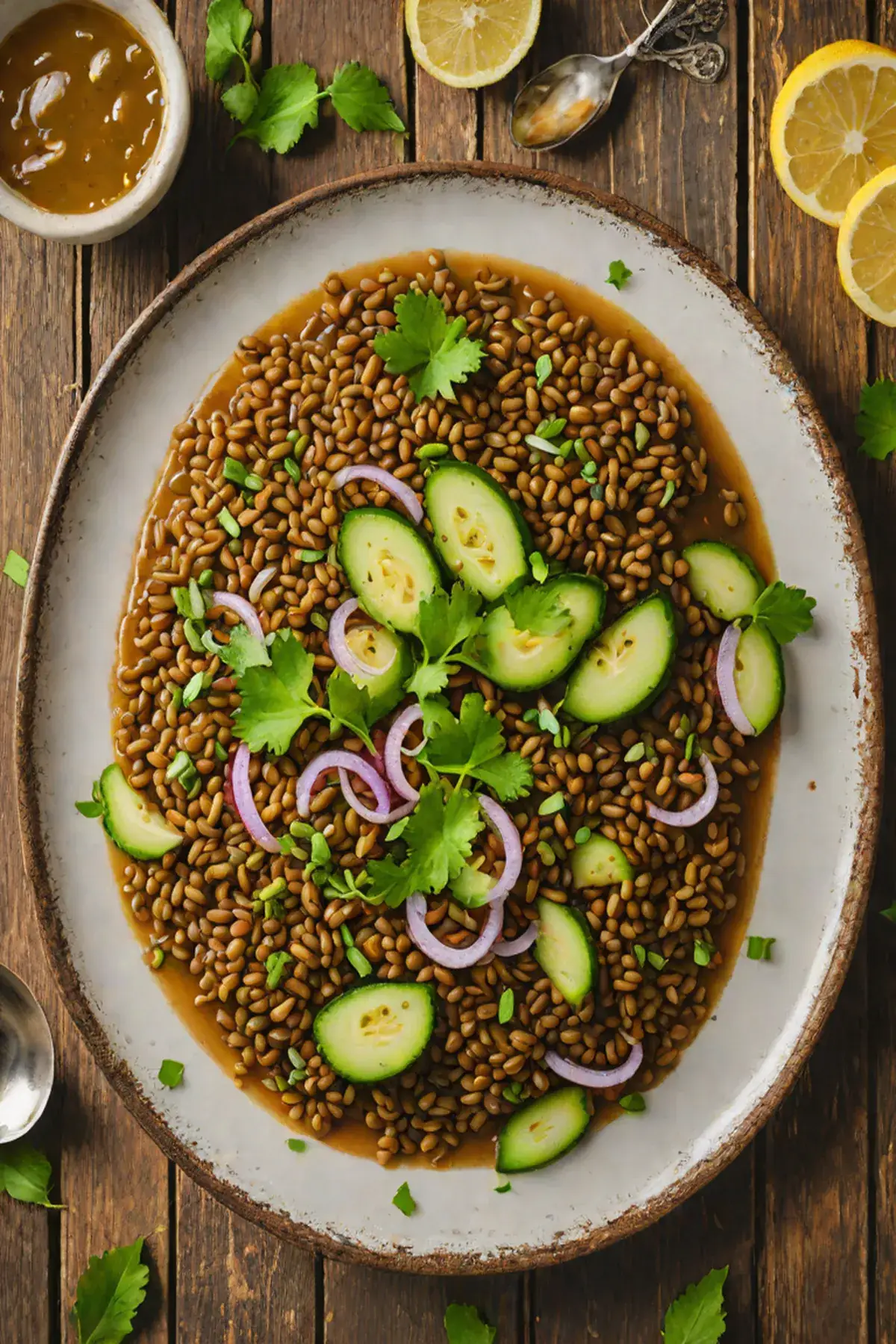 Grilled Lentils with Cucumber