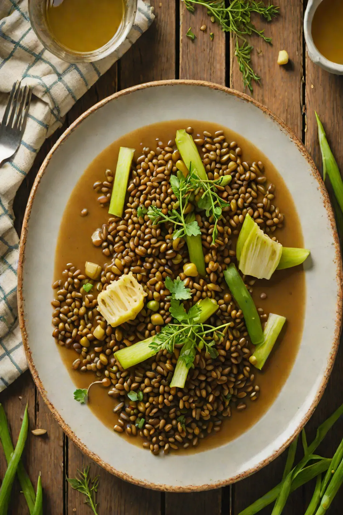 Grilled Lentils with Leek