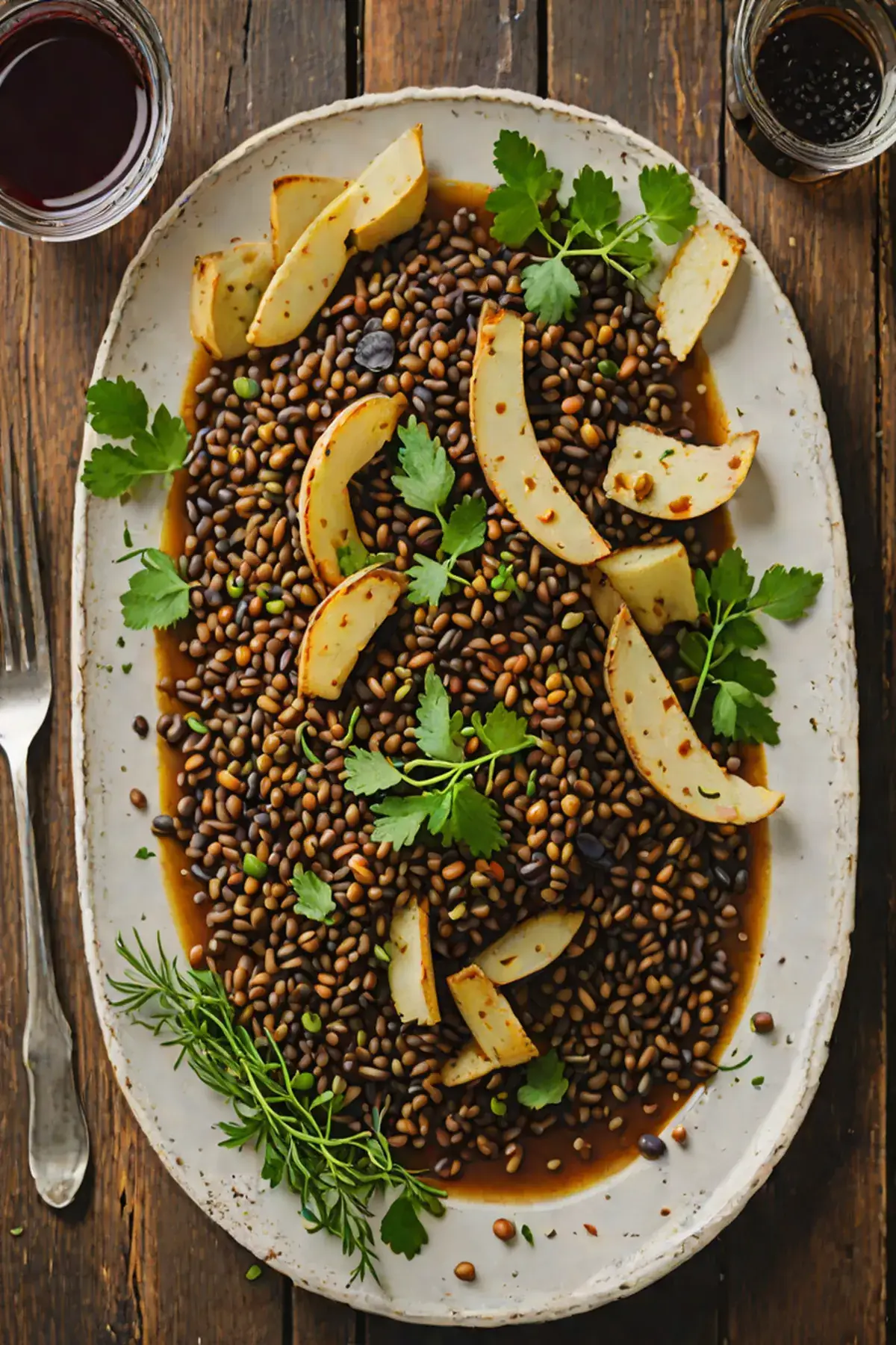 Grilled Lentils with Parsnip