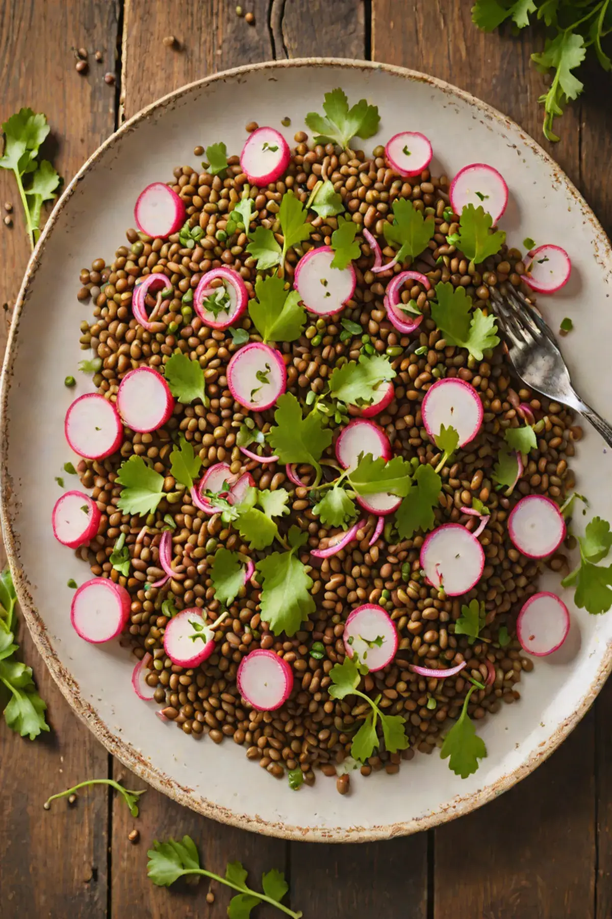 Grilled Lentils with Radish