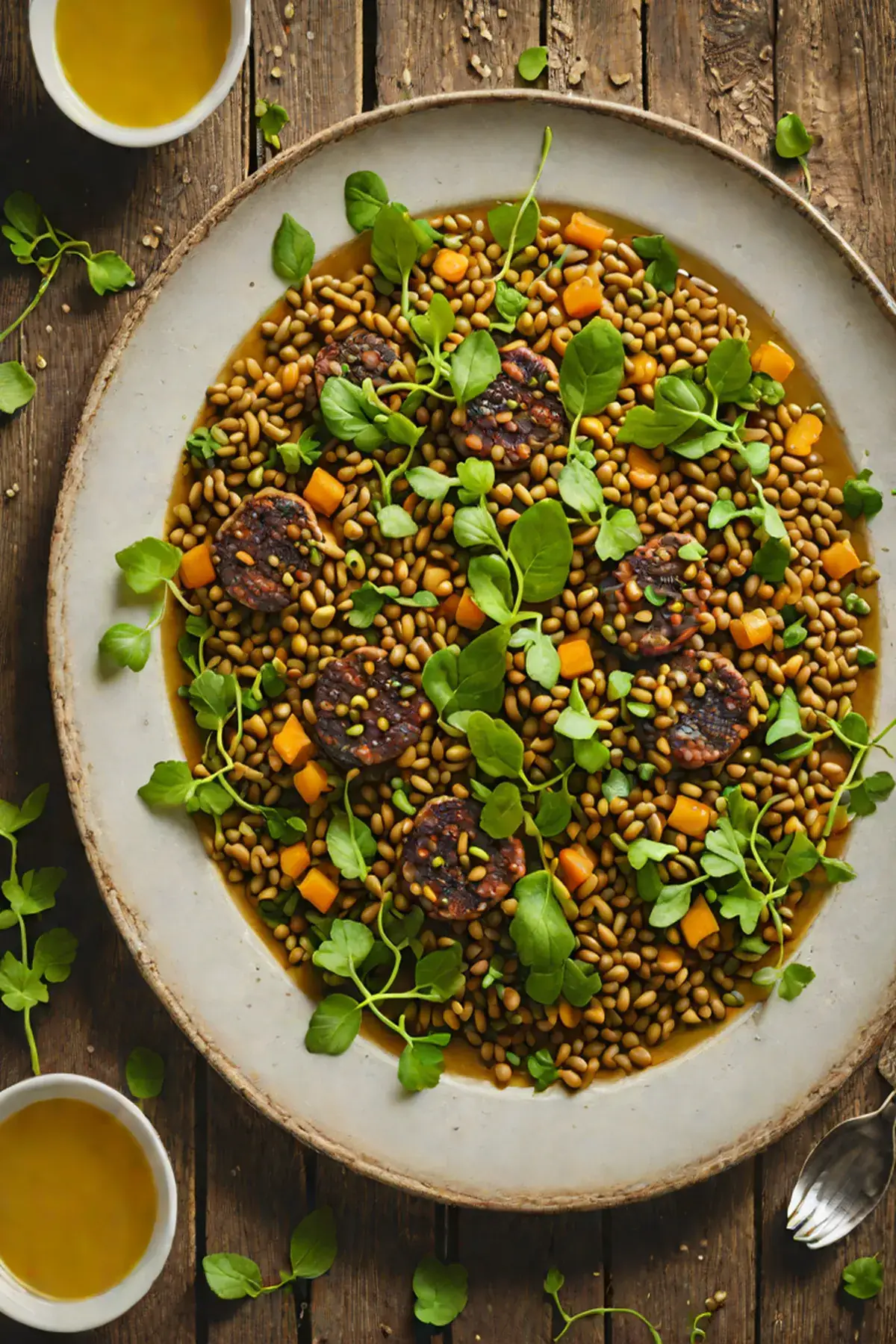 Grilled Lentils with Watercress