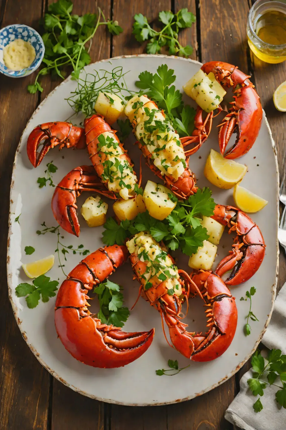 Grilled Lobster with Caramelized Turnip and Herb Butter