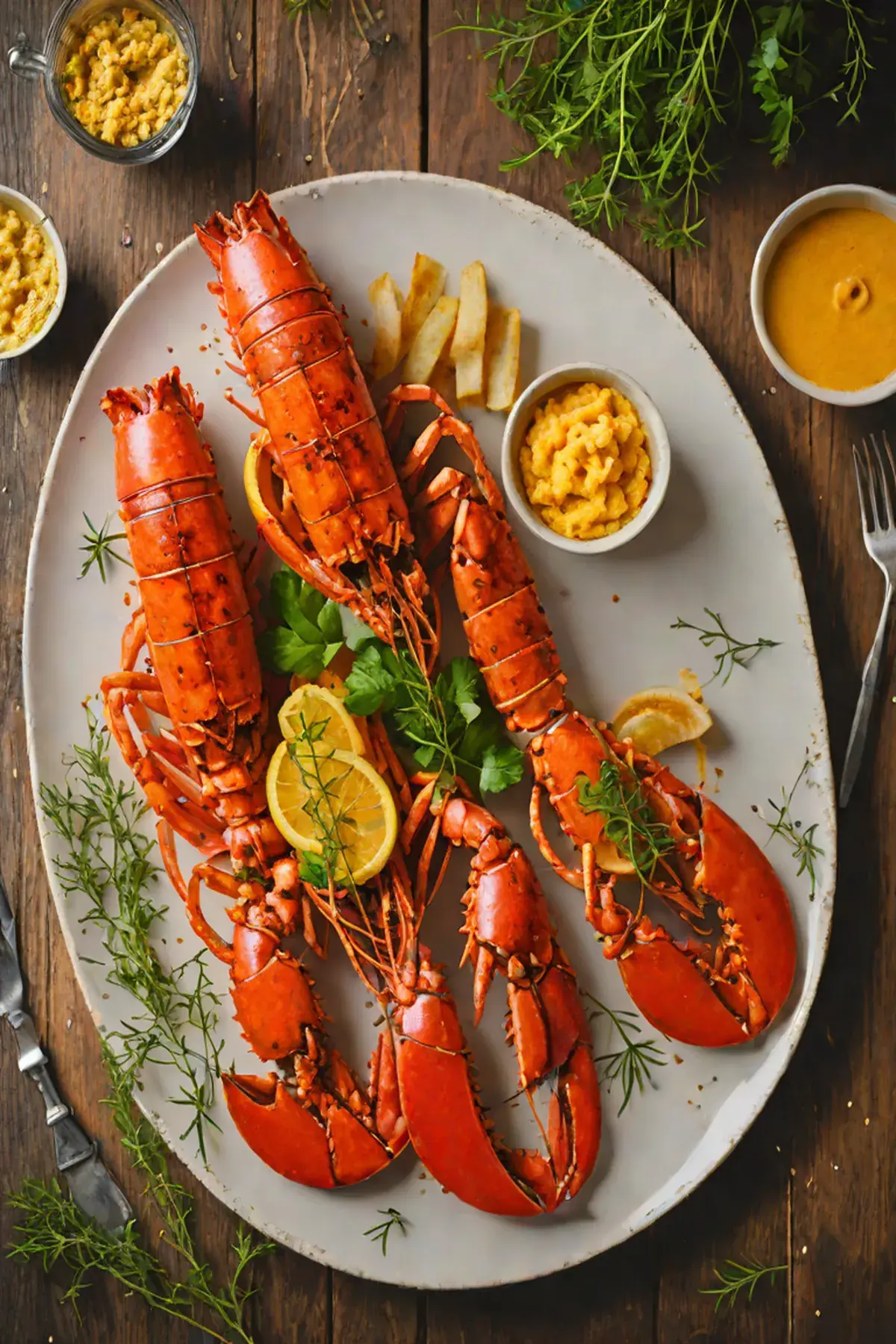 Grilled Lobster with Carrot Puree and Charred Carrot Ribbons