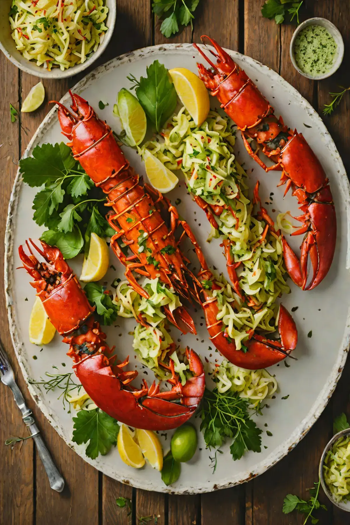 Grilled Lobster with Charred Cabbage and Herb Butter