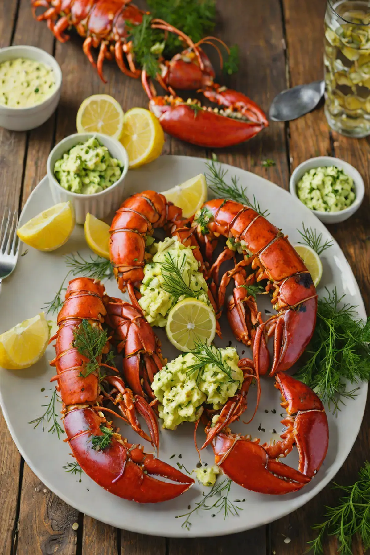 Grilled Lobster with Cucumber and Dill Butter
