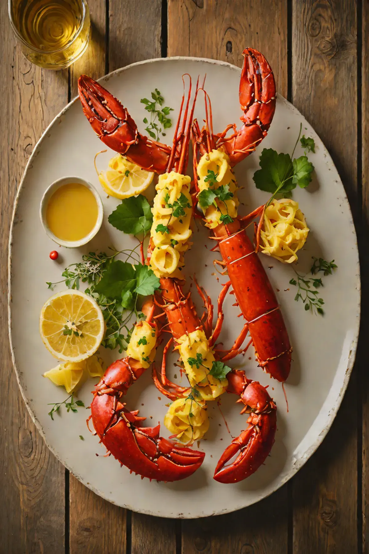 Grilled Lobster with Lotus Root and Saffron Beurre Blanc