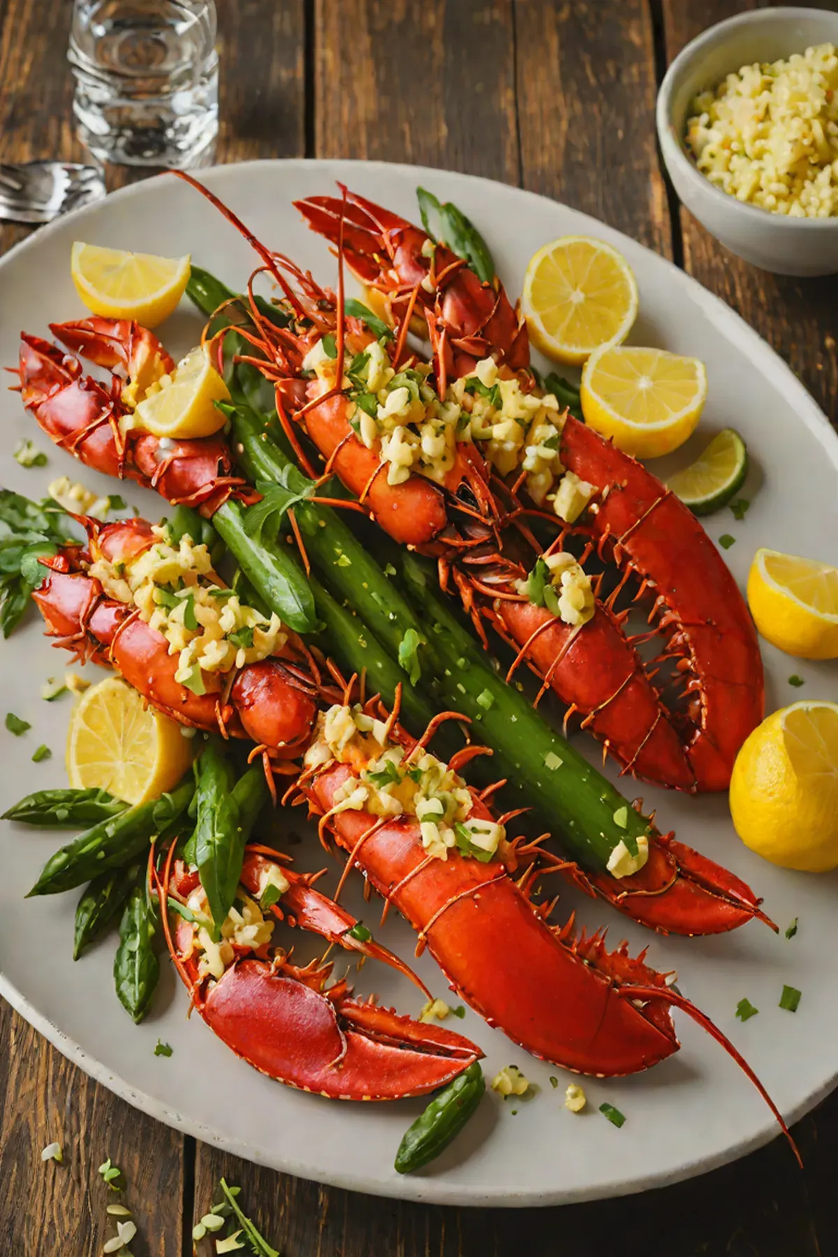 Grilled Lobster with Okra