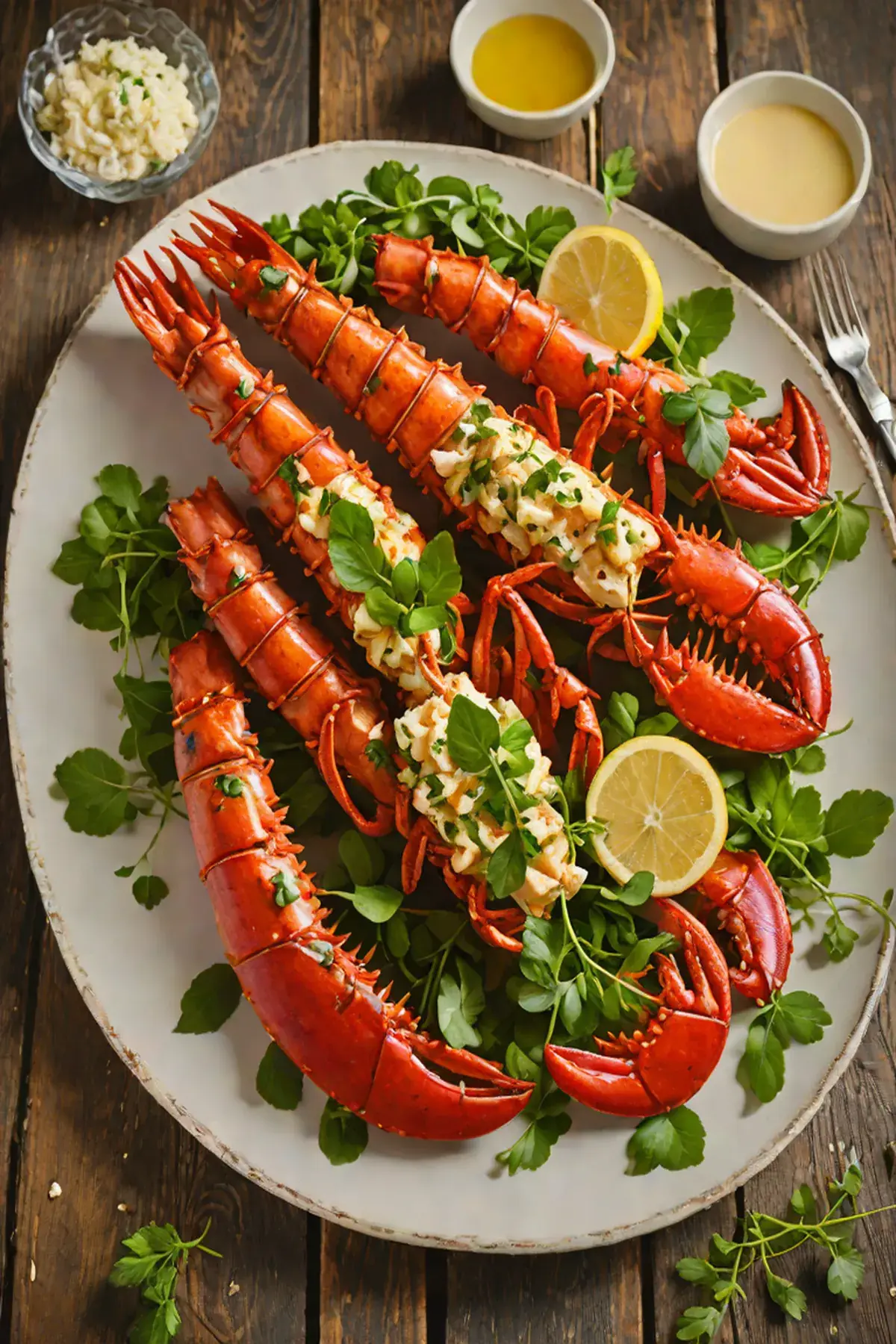 Grilled Lobster with Watercress