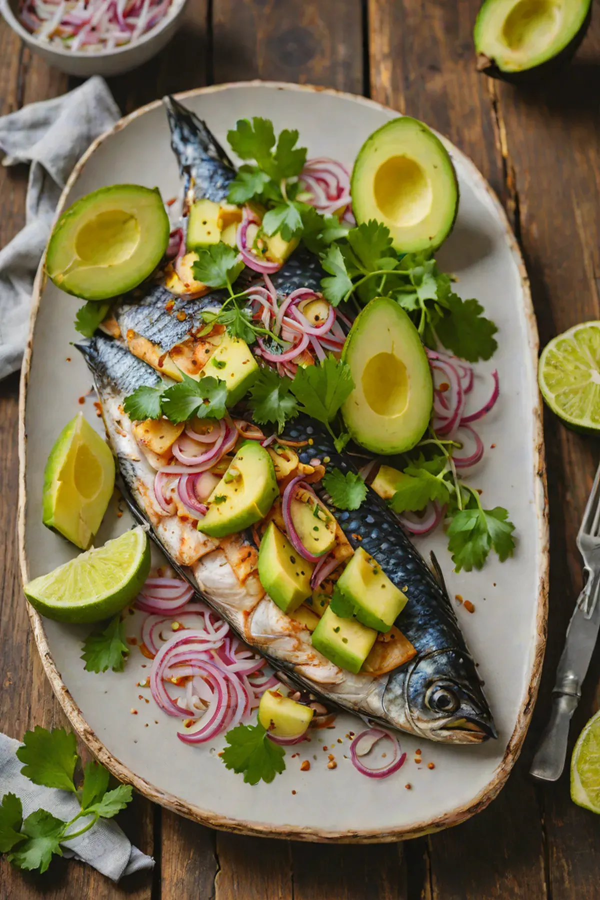 Grilled Mackerel with Avocado