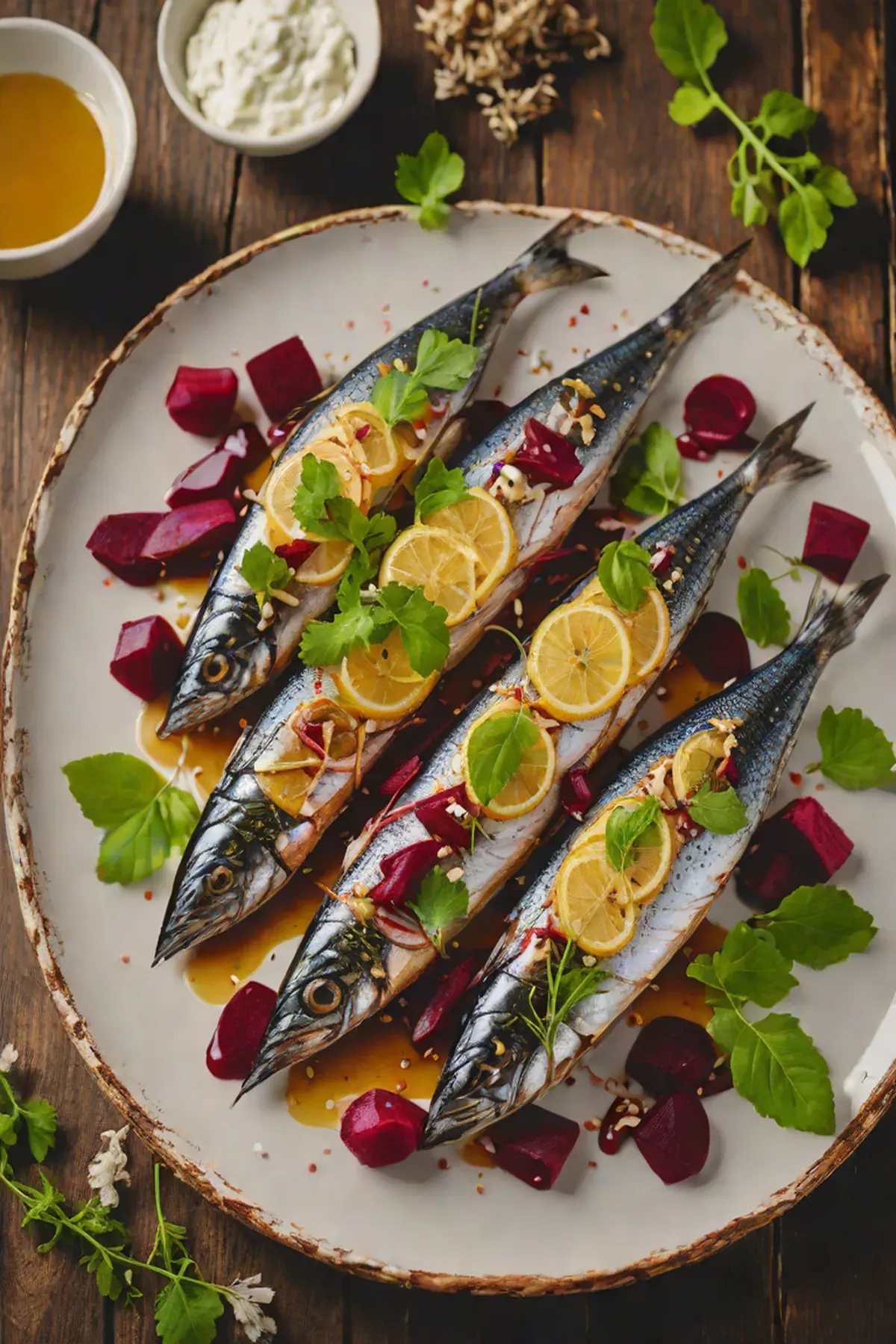 Grilled Mackerel with Beetroot