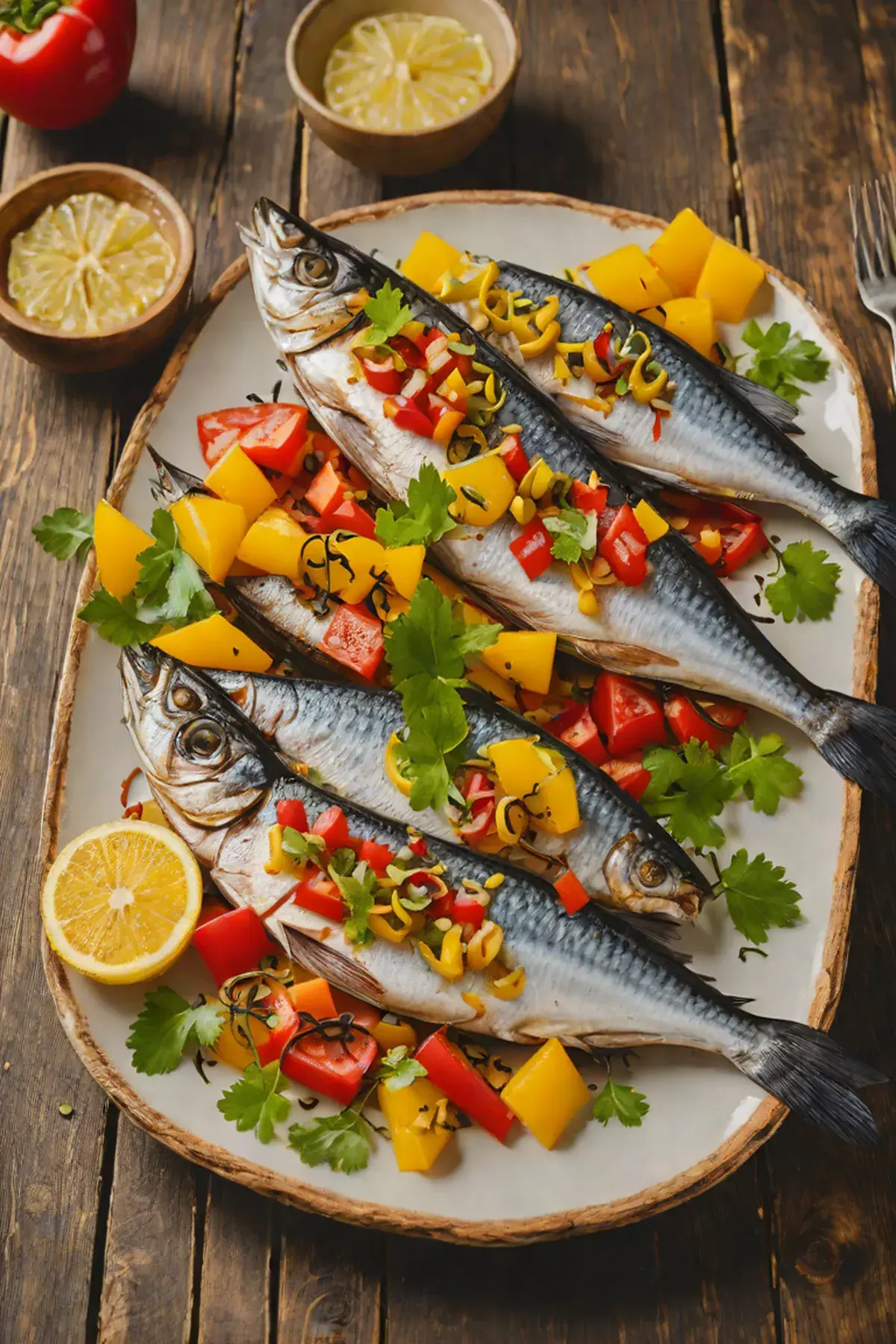 Grilled Mackerel with Bell Pepper