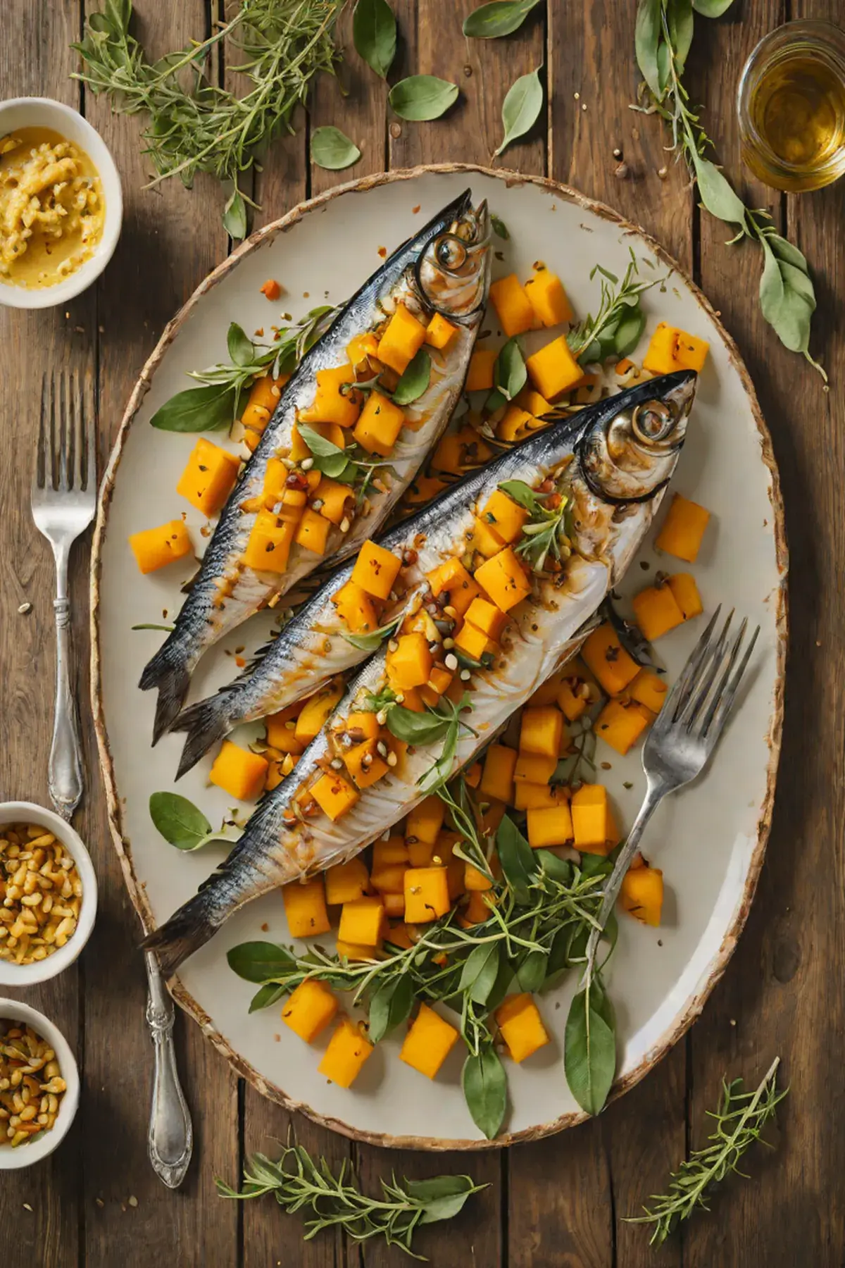 Grilled Mackerel with Butternut Squash and Sage Brown Butter
