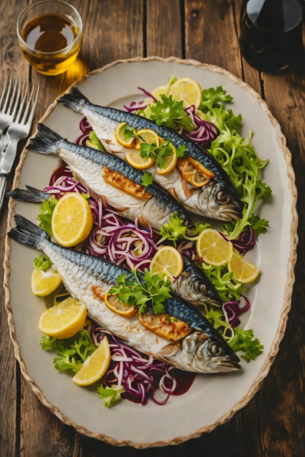 Grilled Mackerel with Cabbage