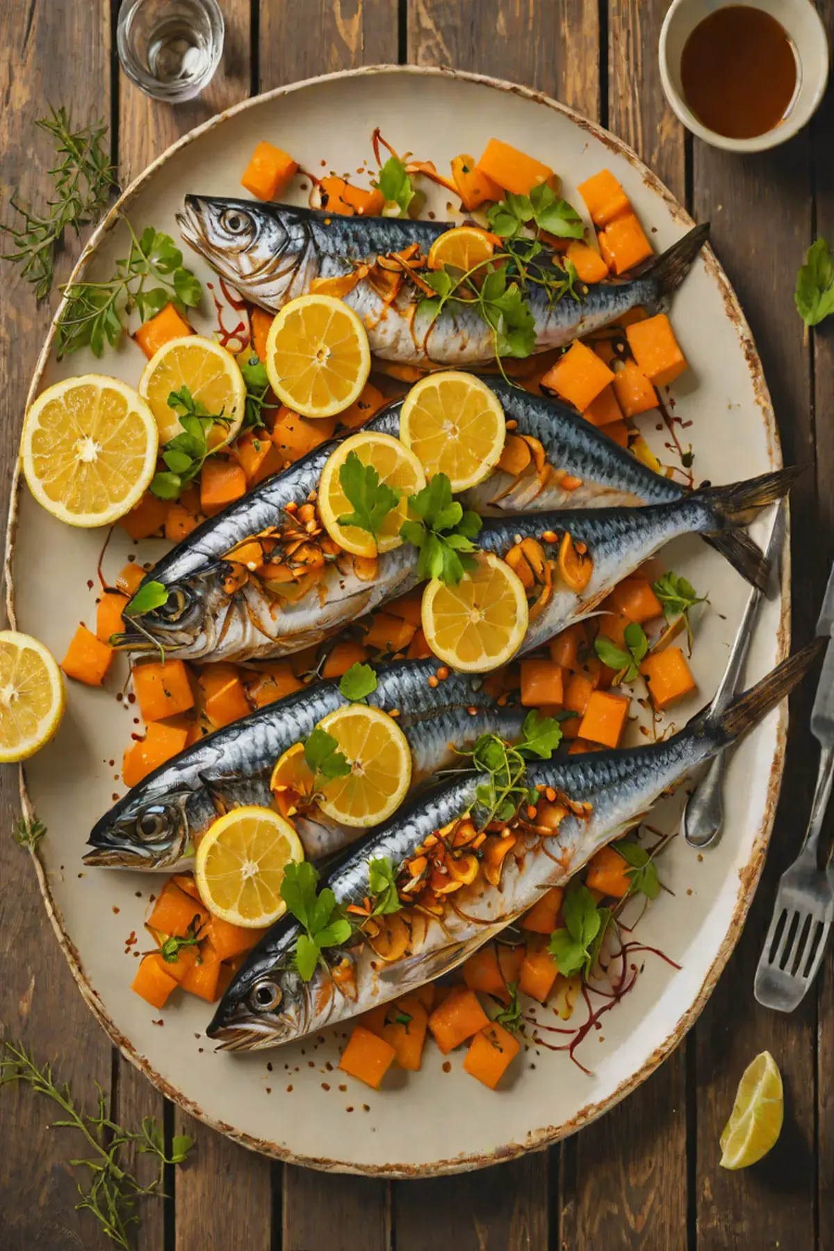 Grilled Mackerel with Carrot and Citrus Glaze