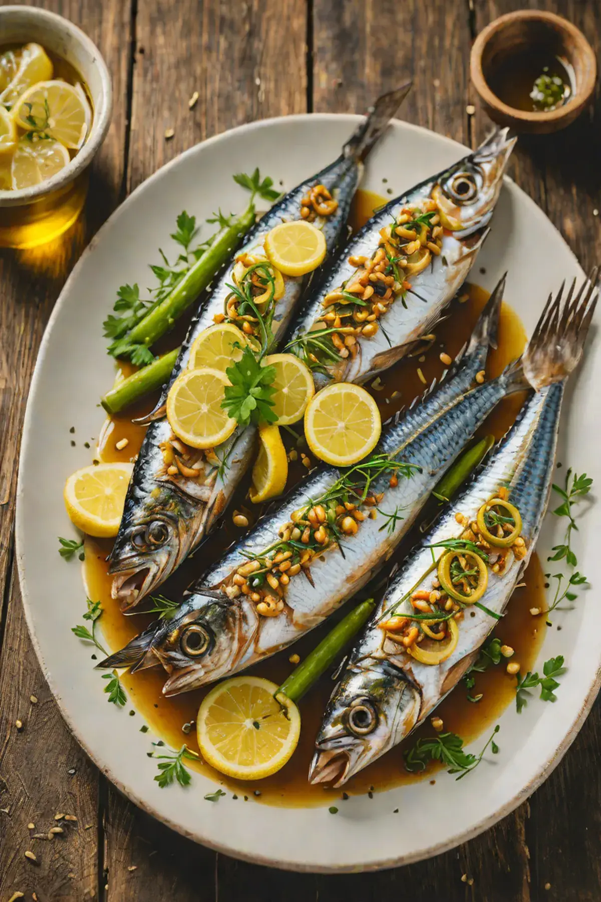 Grilled Mackerel with Okra