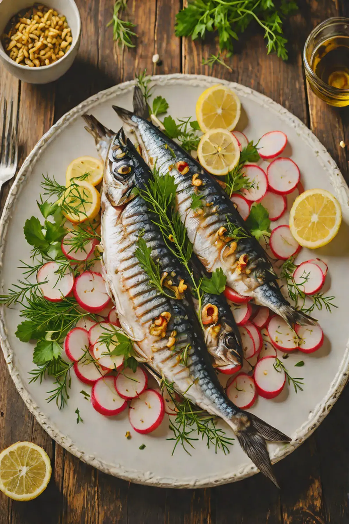 Grilled Mackerel with Radish