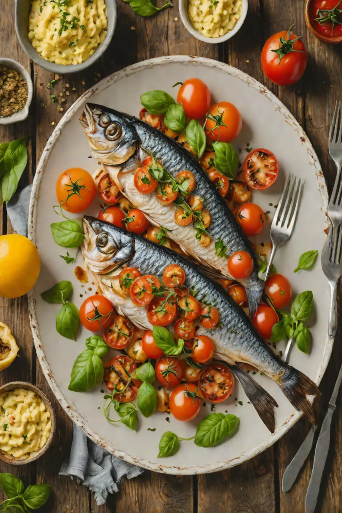 Grilled Mackerel with Tomato and Herb Butter