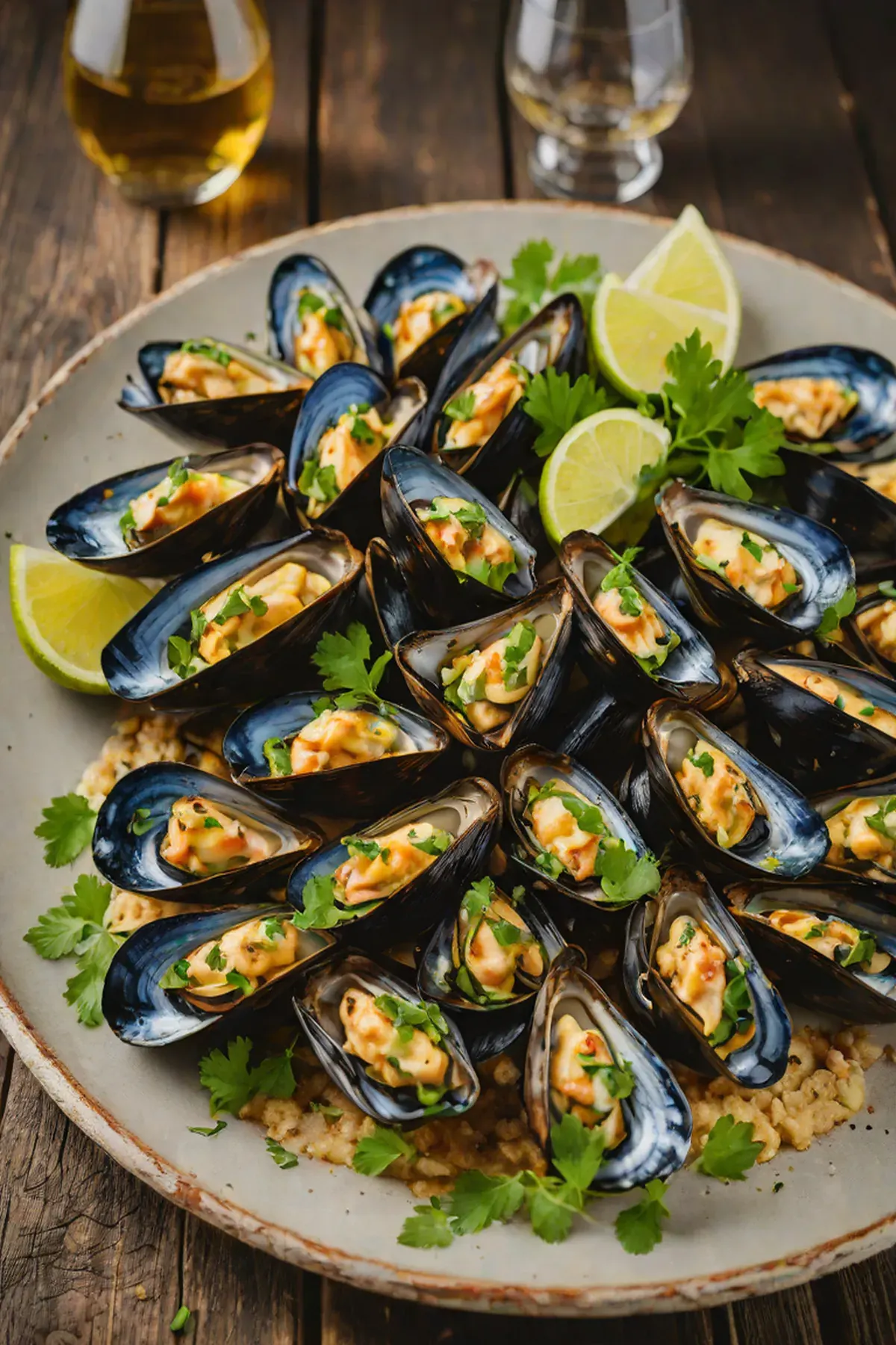 Grilled Mussels with Courgette