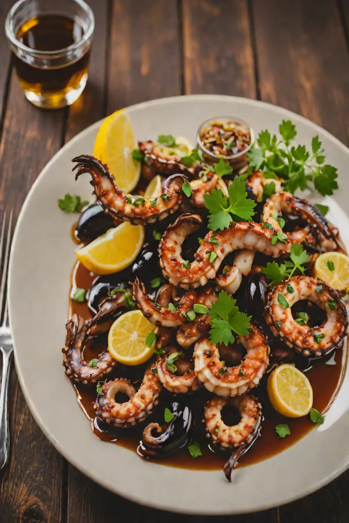 Grilled Octopus with Aubergine