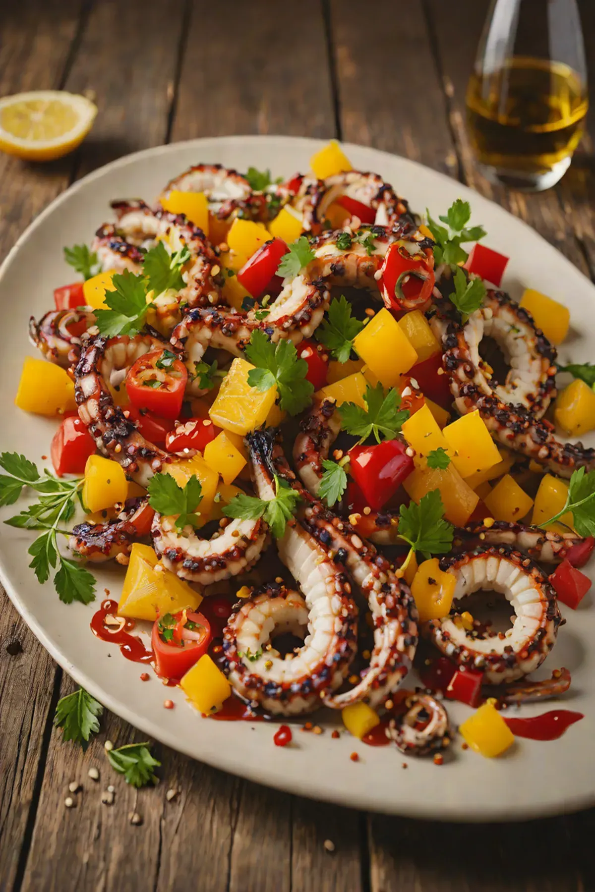 Grilled Octopus with Bell Pepper
