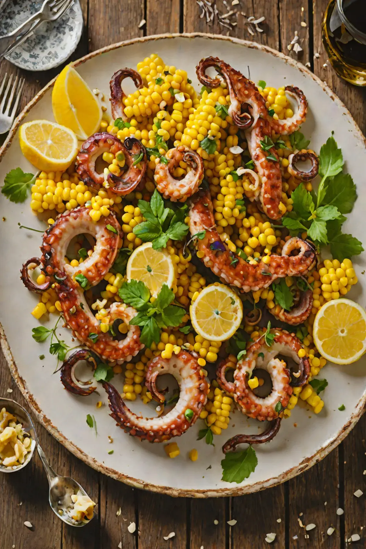 Grilled Octopus with Corn