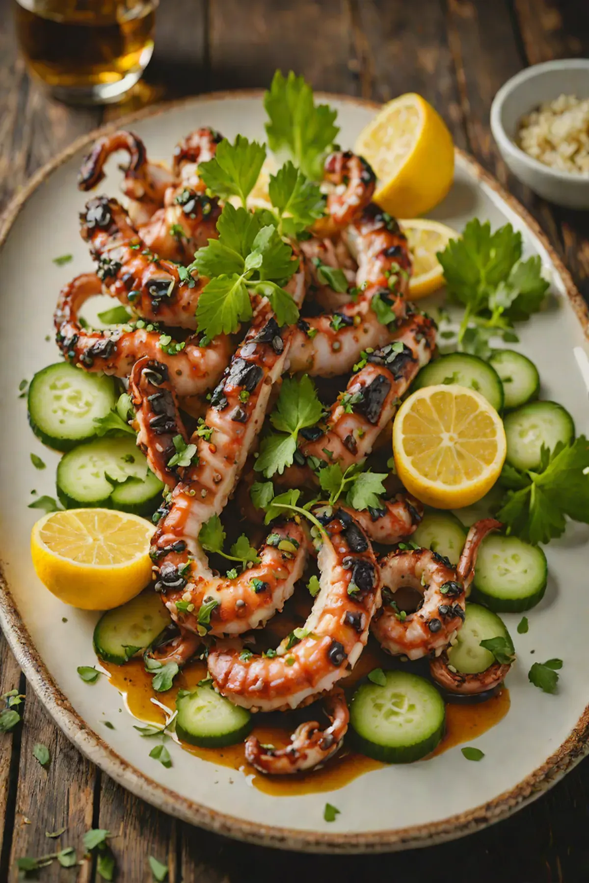 Grilled Octopus with Cucumber