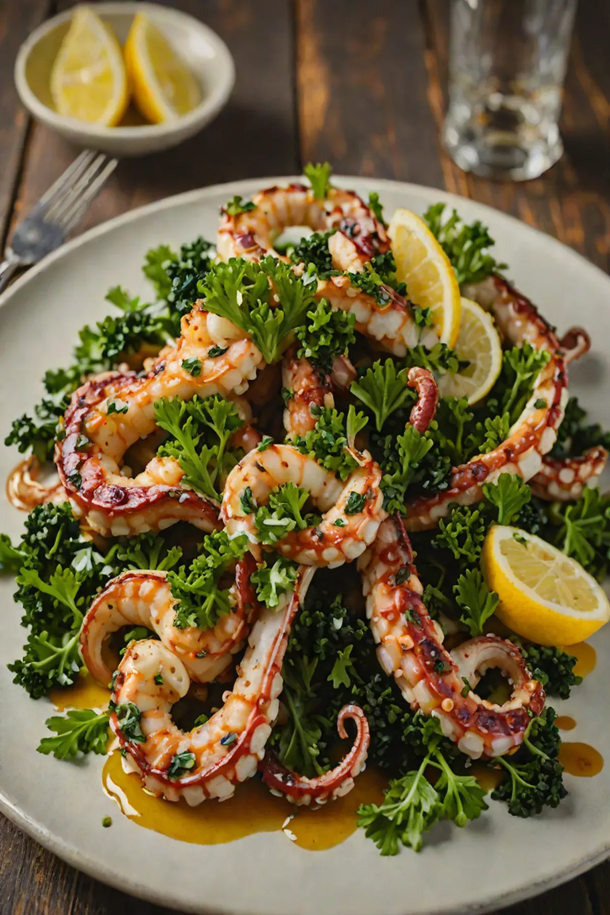 Grilled Octopus with Kale