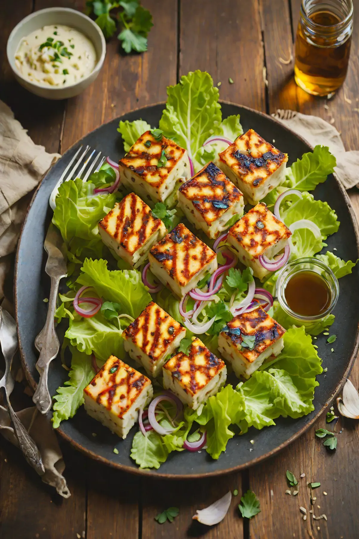 Grilled Paneer and Cabbage