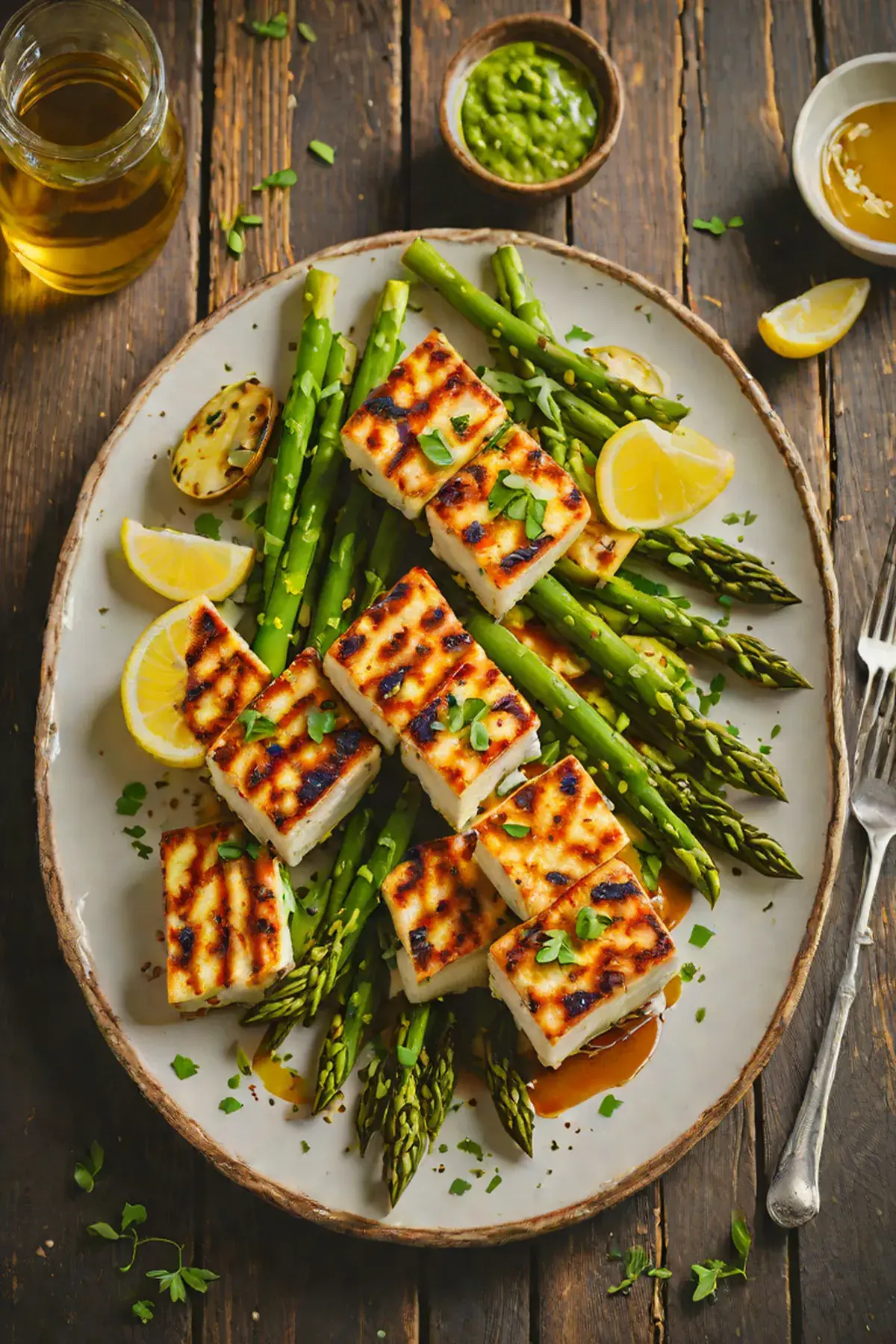 Grilled Paneer with Asparagus