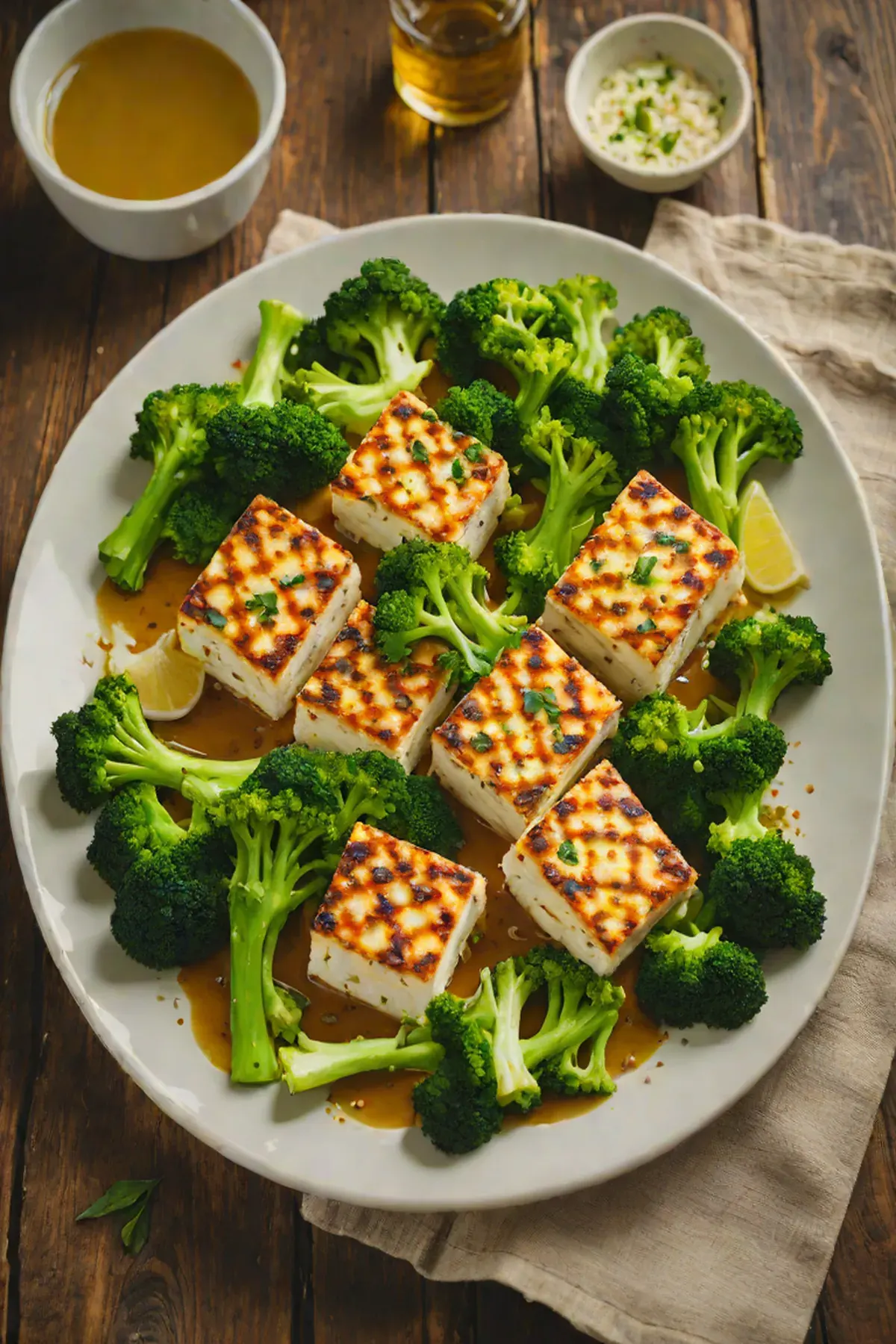 Grilled Paneer with Broccoli