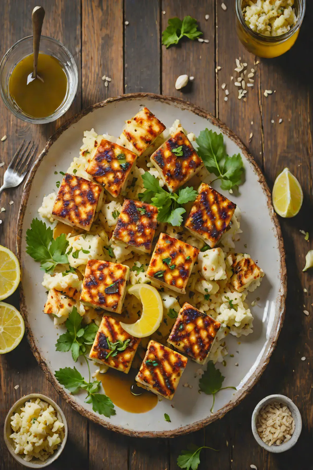 Grilled Paneer with Cauliflower