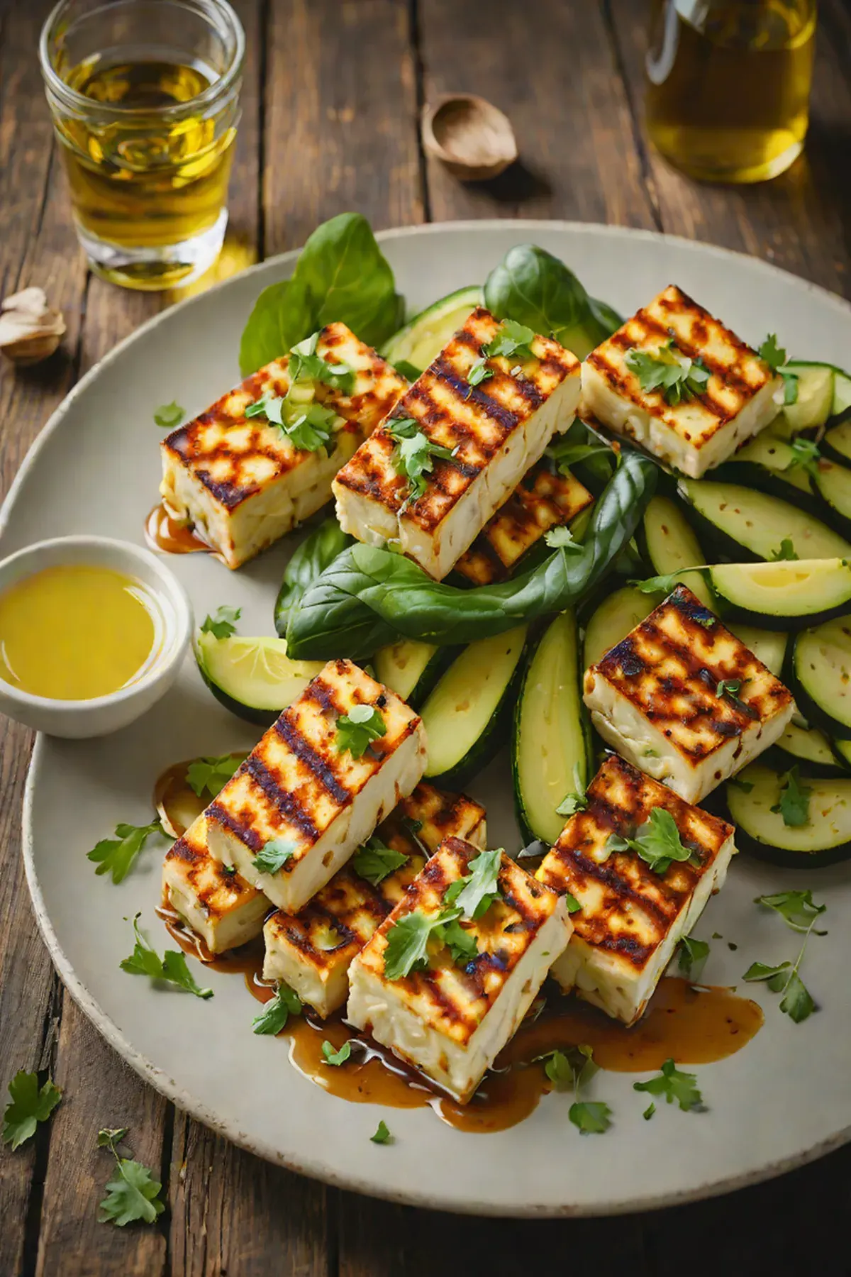 Grilled Paneer with Courgette