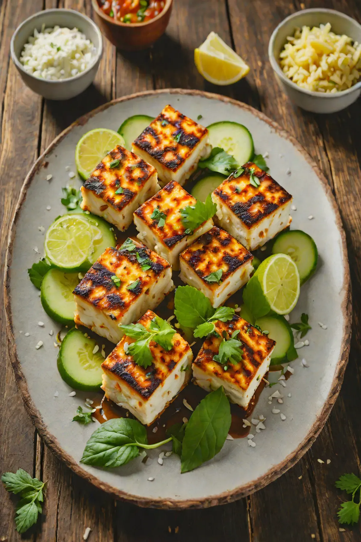 Grilled Paneer with Cucumber
