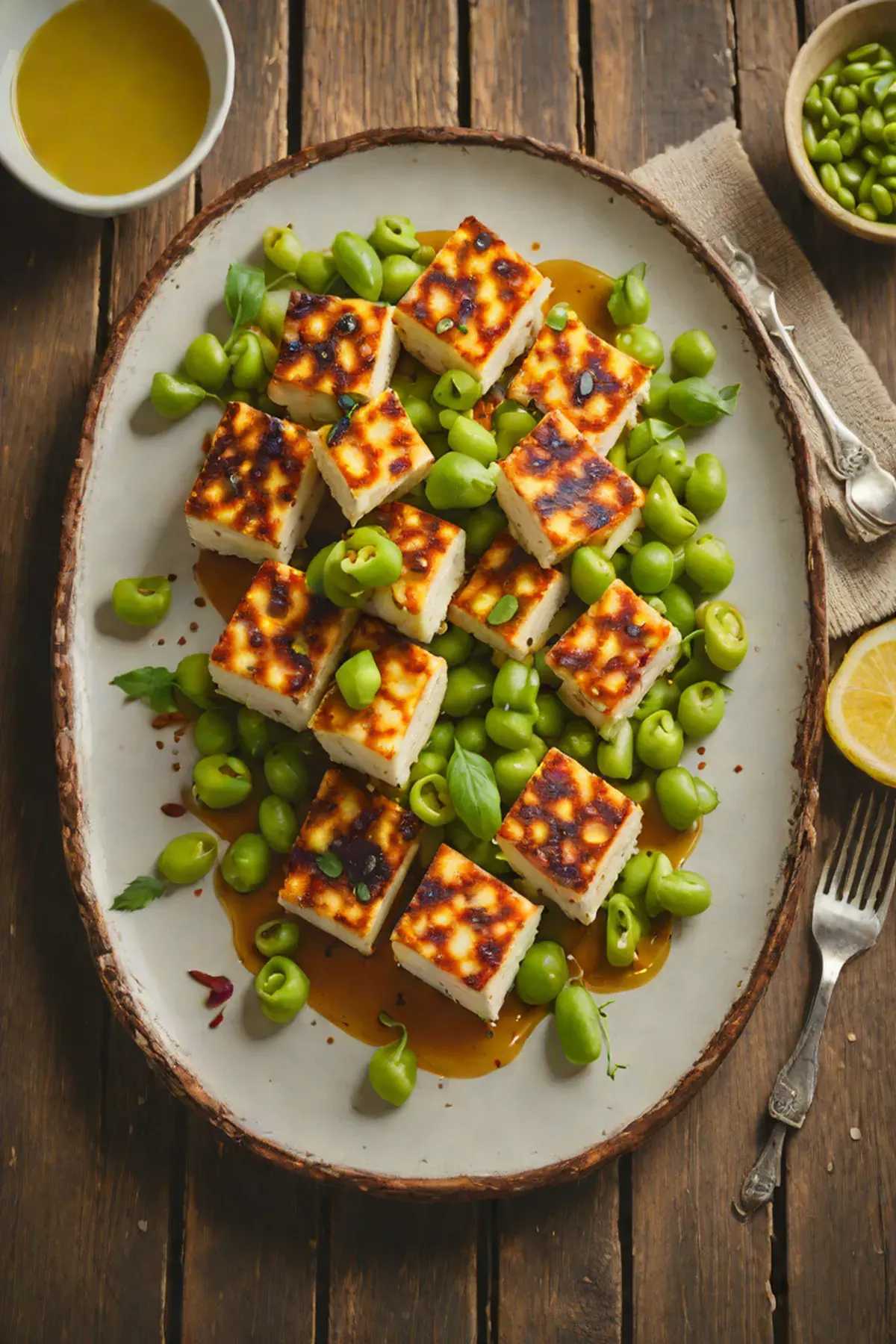 Grilled Paneer with Edamame