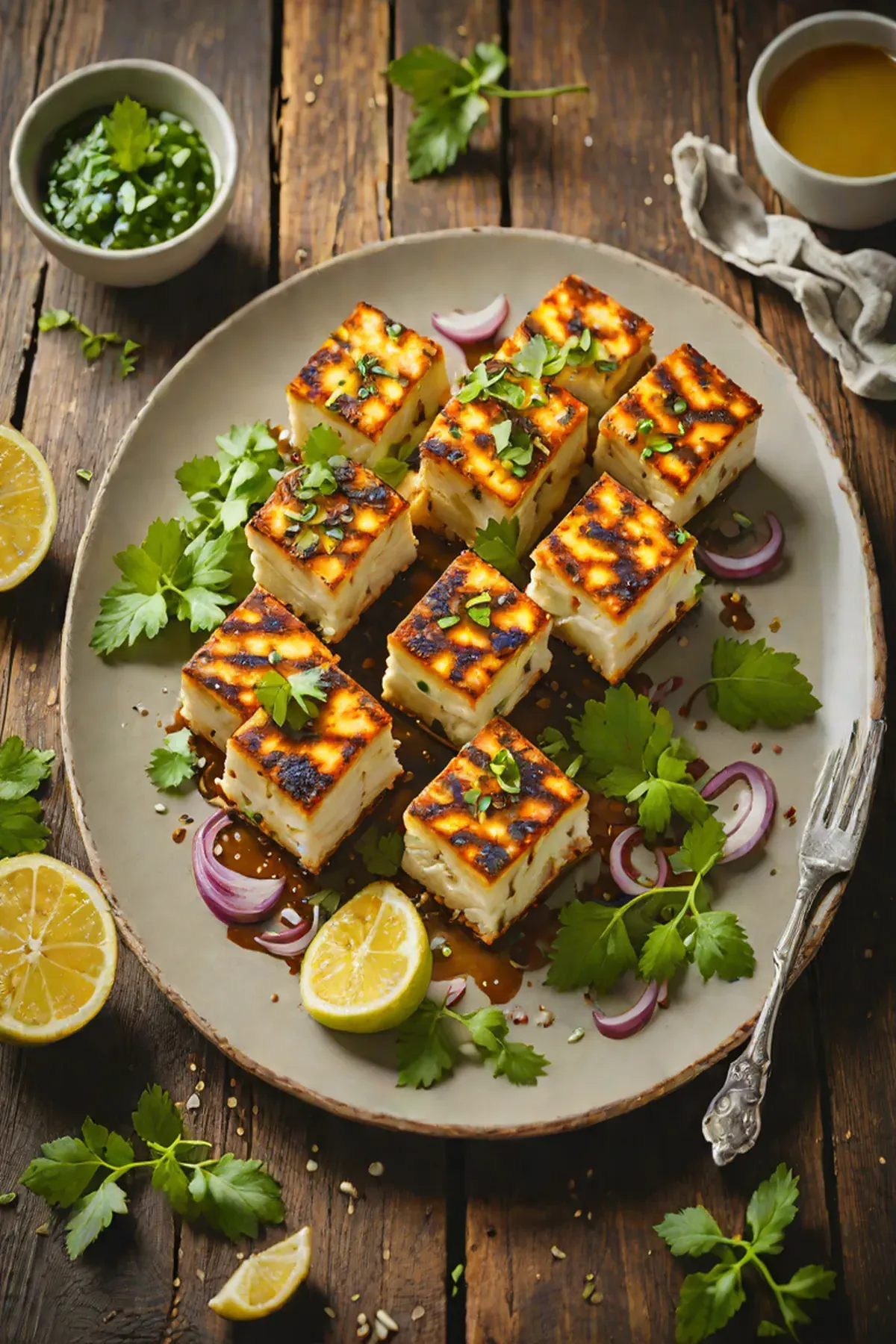 Grilled Paneer with Garlic