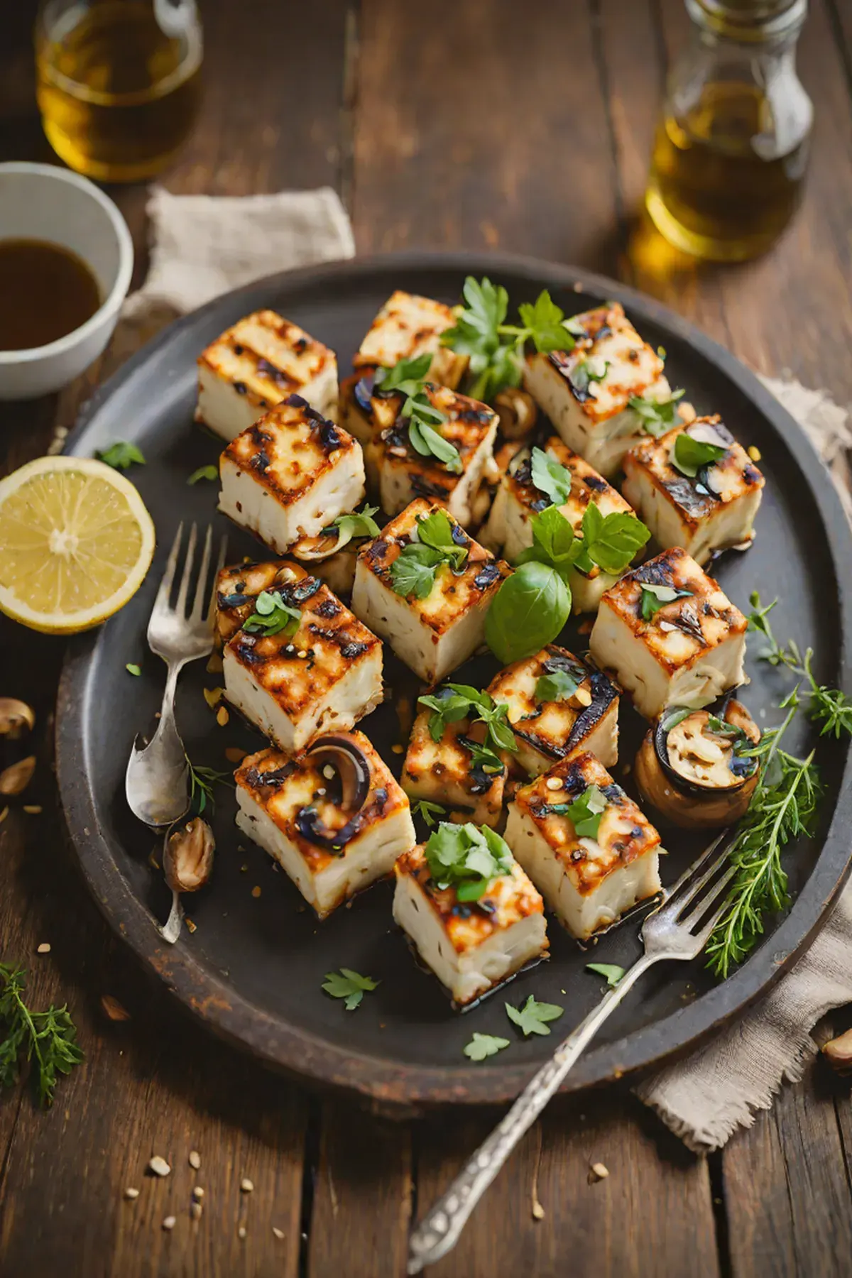 Grilled Paneer with Mushroom