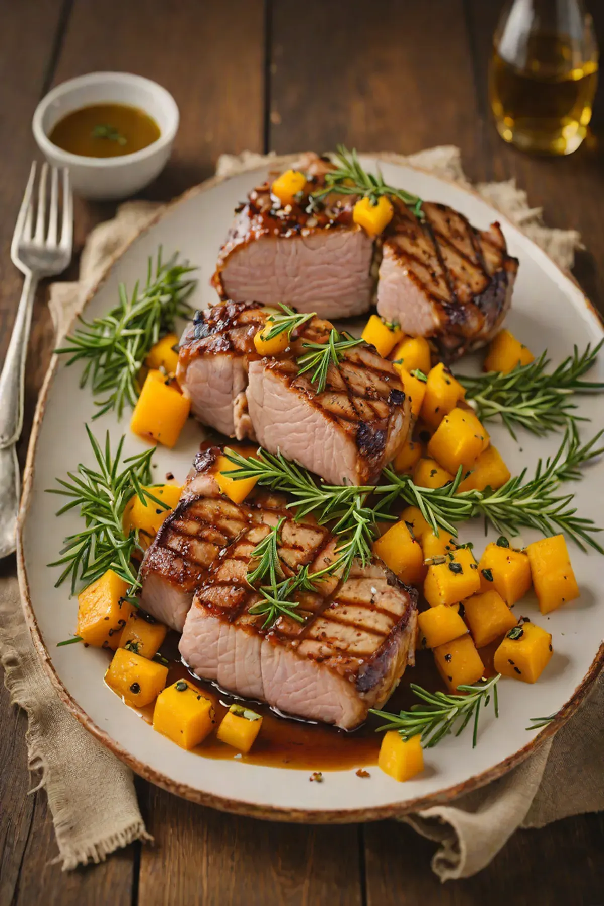 Grilled Pork with Butternut Squash