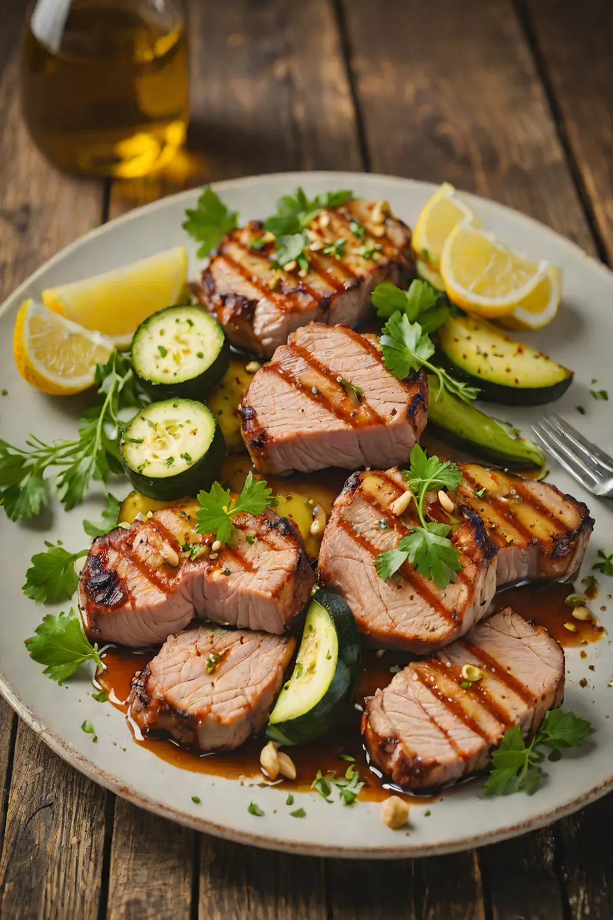 Grilled Pork with Courgette