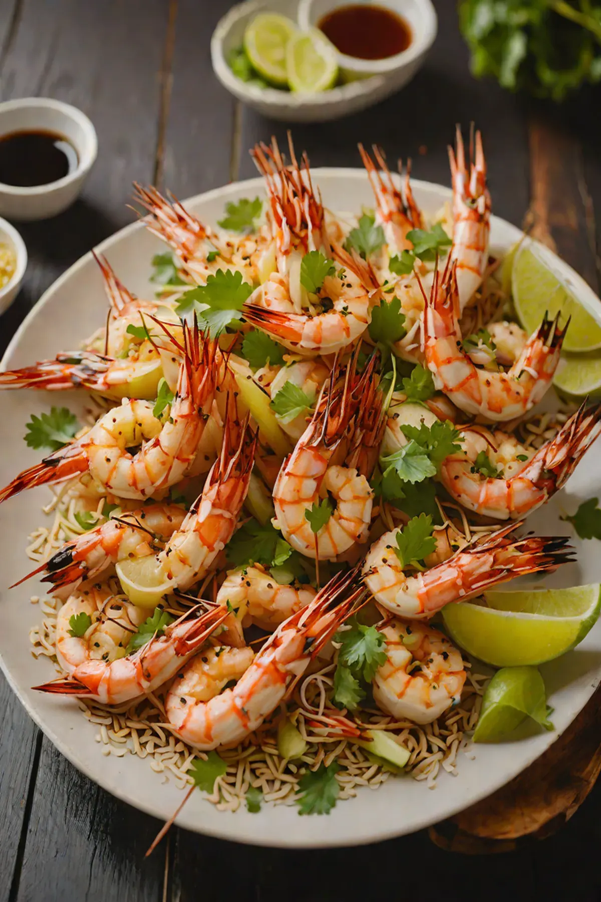 Grilled Prawns with Bamboo Shoot